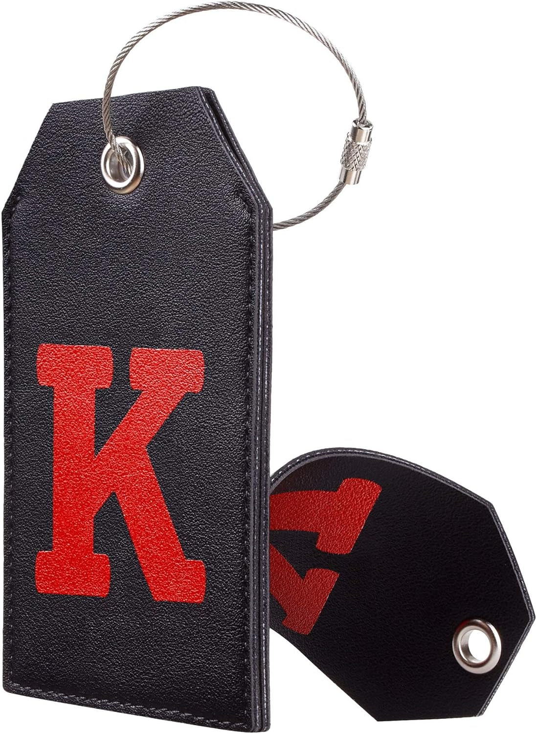Initial Luggage Tags for Suitcases Leather Luggage Tag Travel Bag Tag Fully Bendable