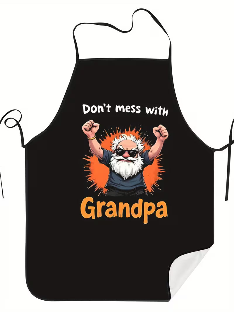 Don’t Mess With Grandpa – Adjustable Kitchen Apron (Bold Graphic)