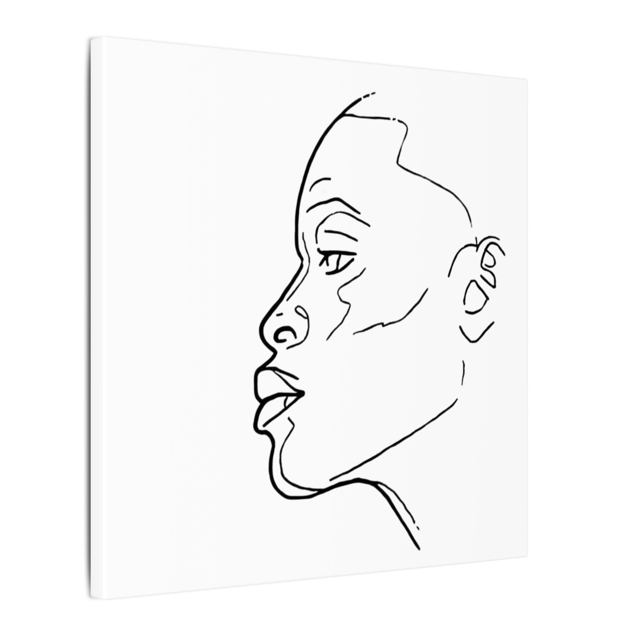 line drawing Female face Illustration Canvas