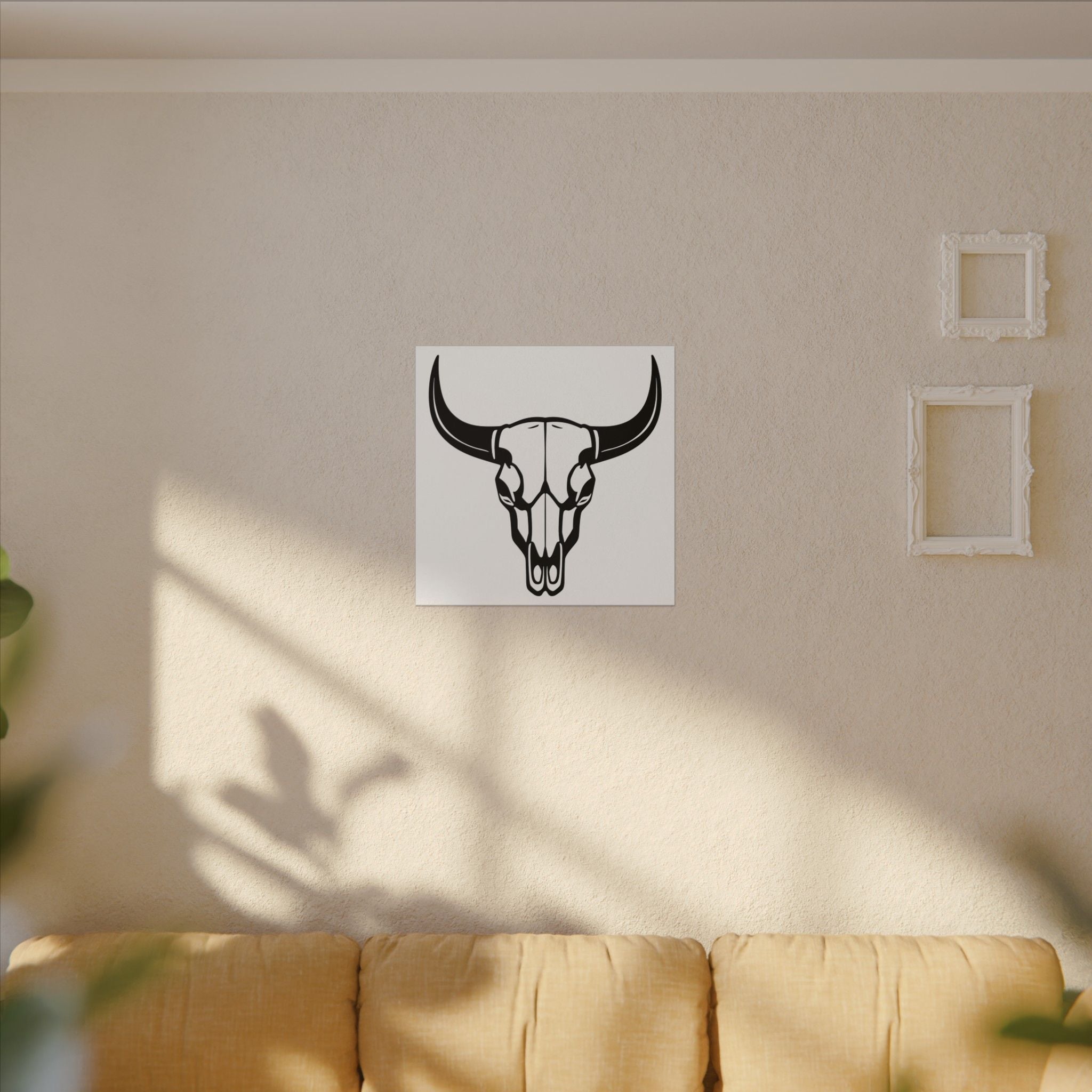 Bull skull with horns art Canvas