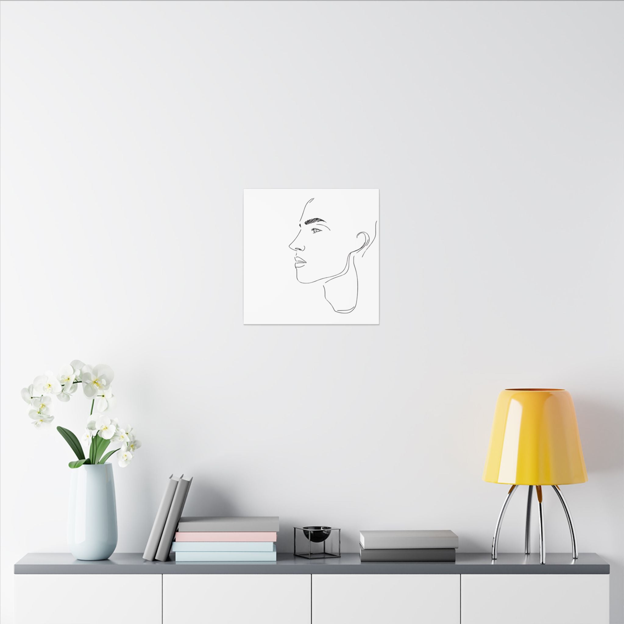 line drawing Male face Illustration Canvas