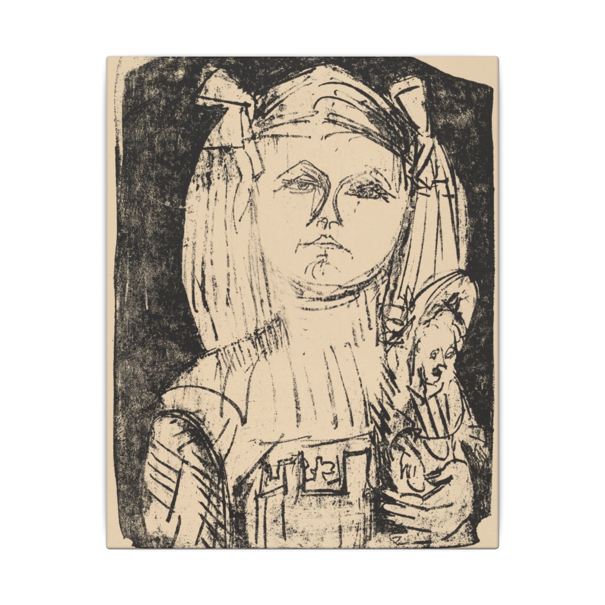 Girl with doll art Canvas