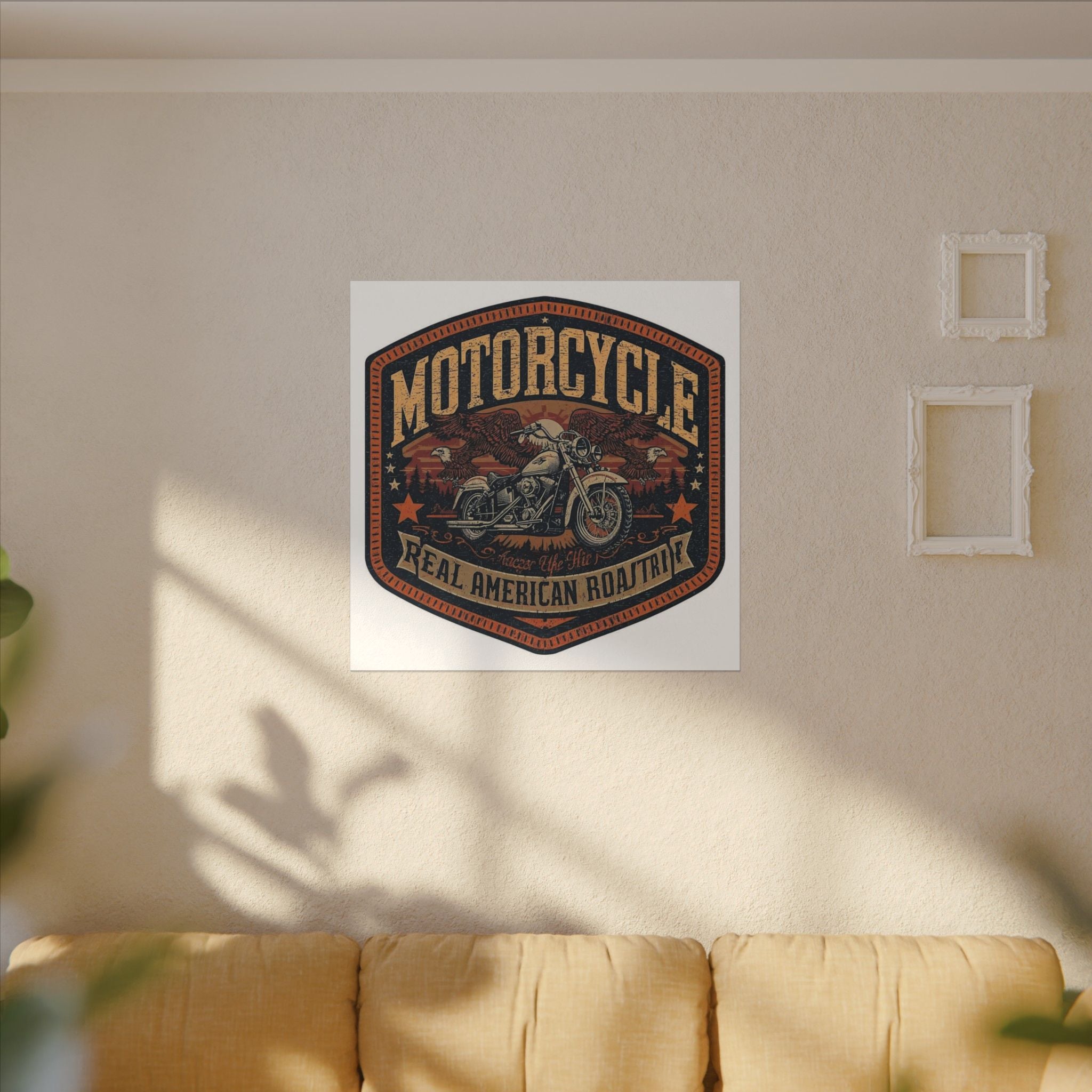 Motorcycle - real American road trip art Canvas