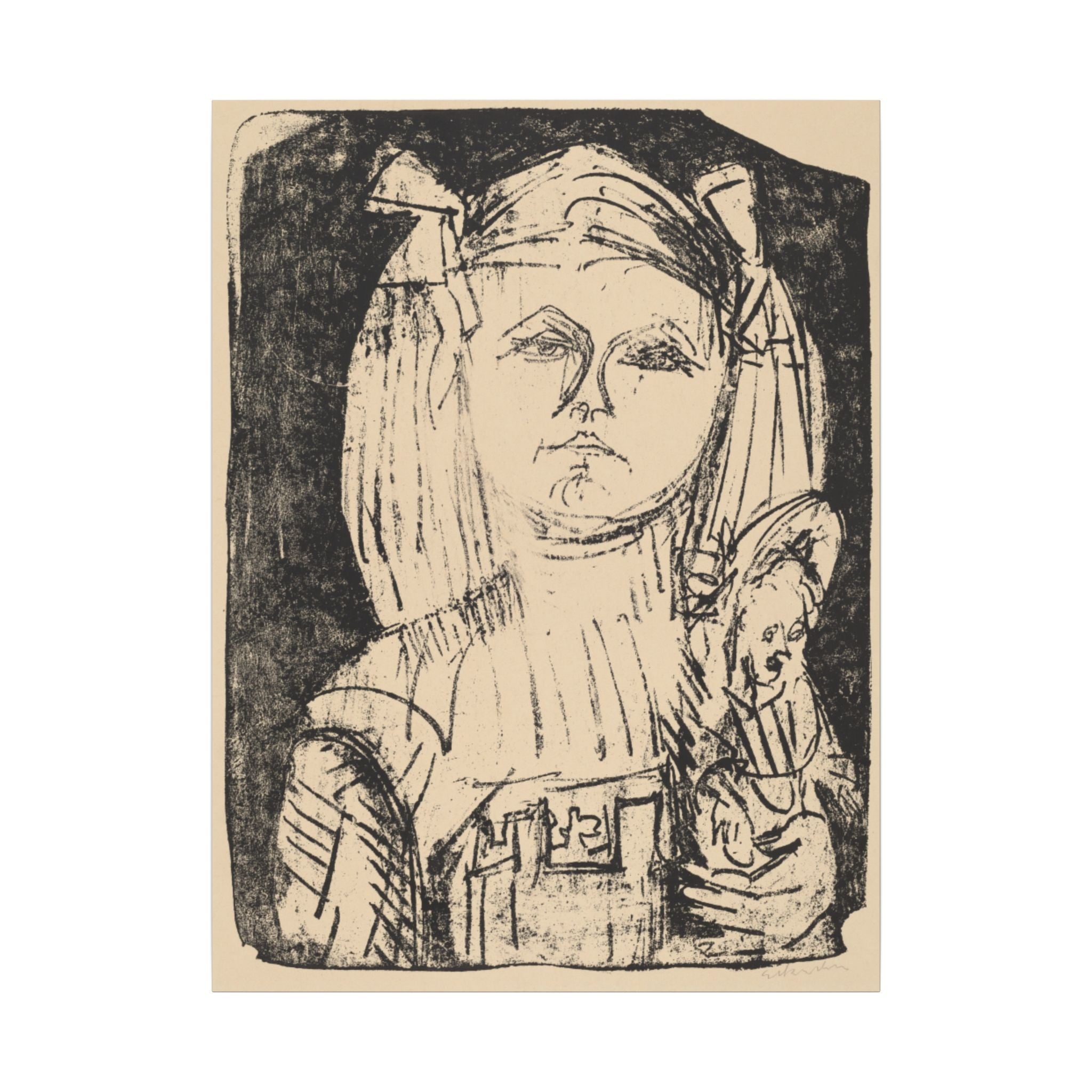 Girl with doll art Canvas