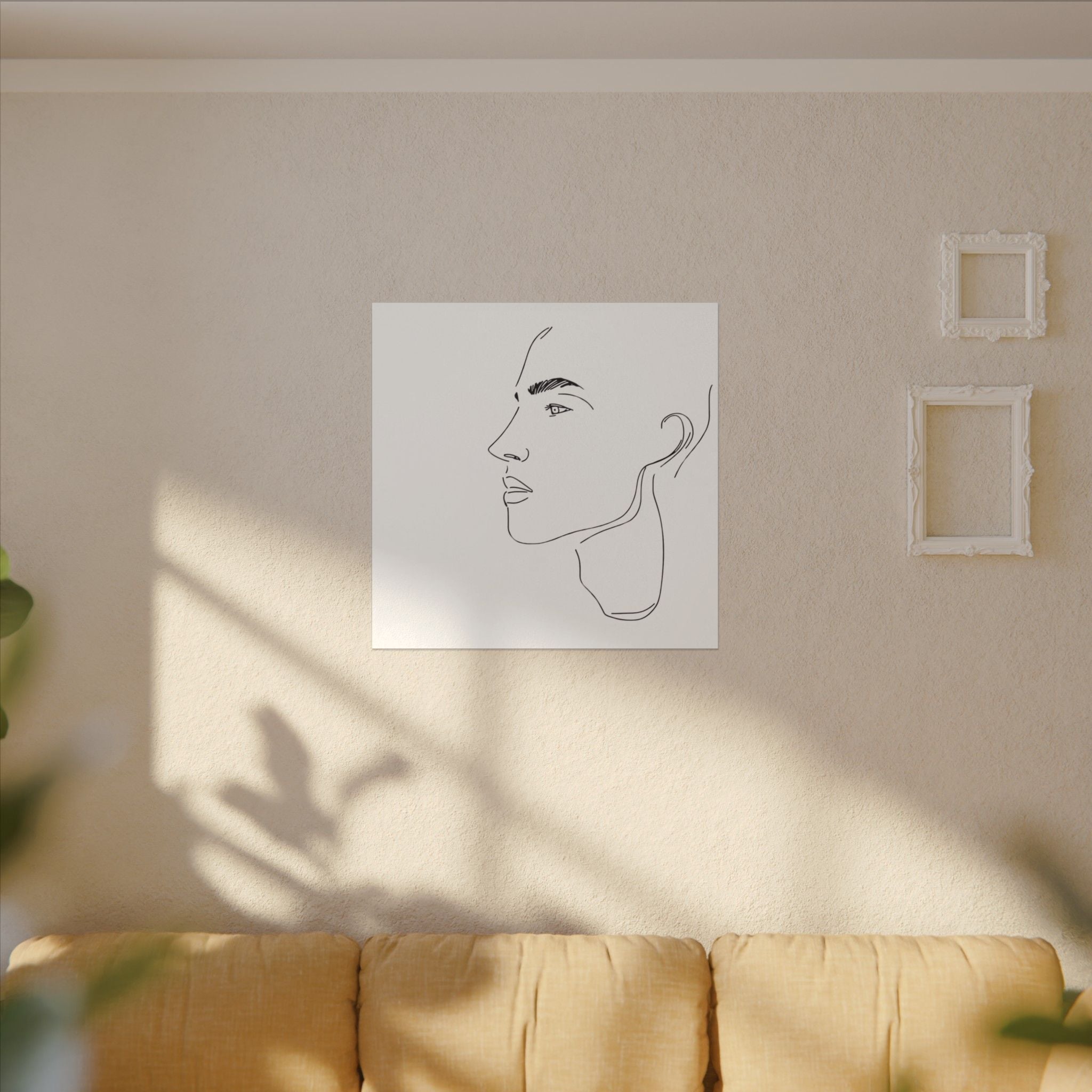 line drawing Male face Illustration Canvas