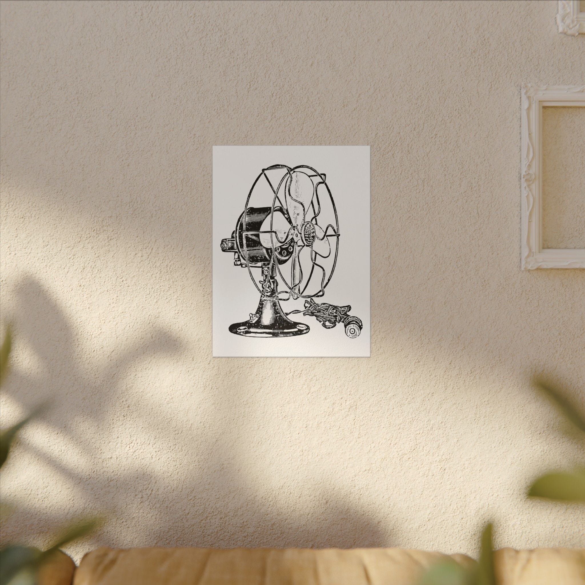Vintage Electric Fan Illustration Canvas