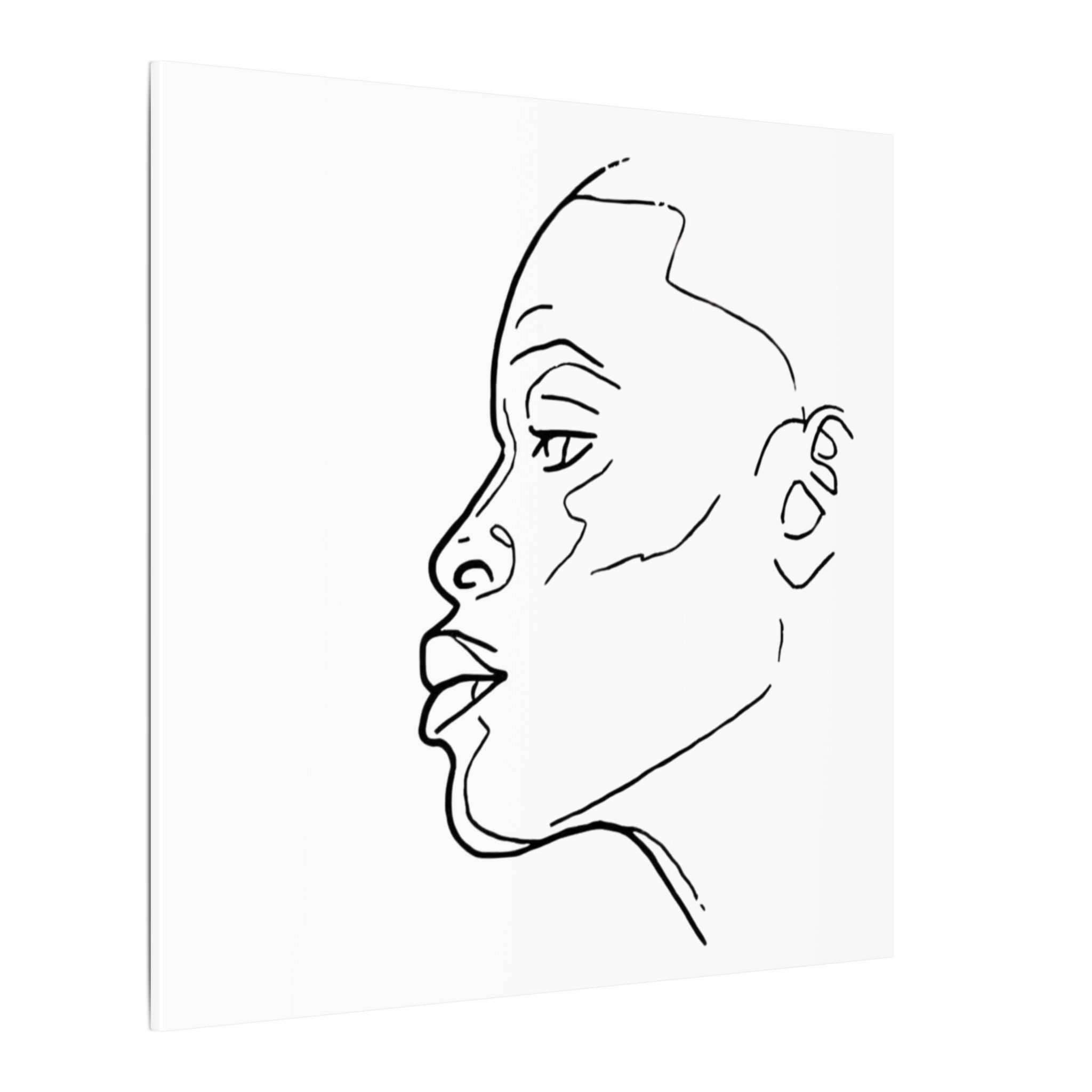 line drawing Female face Illustration Canvas