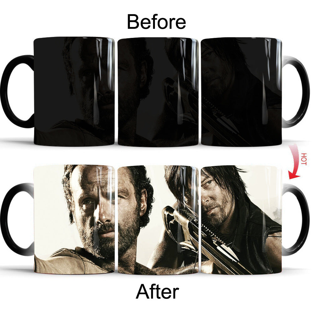 WWalking Dead horror Christmas peripheral color changing mug ceramic thermal coffee water cup wholesale