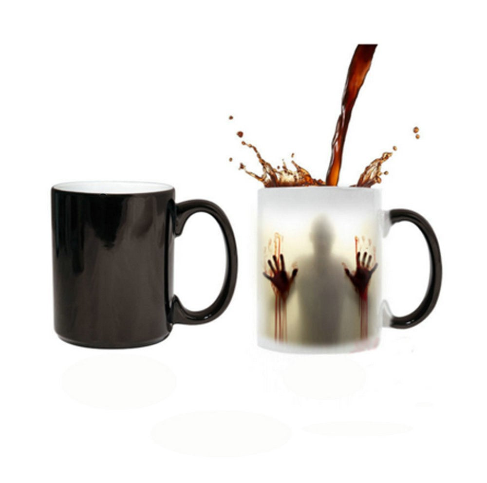 WWalking Dead horror Christmas peripheral color changing mug ceramic thermal coffee water cup wholesale