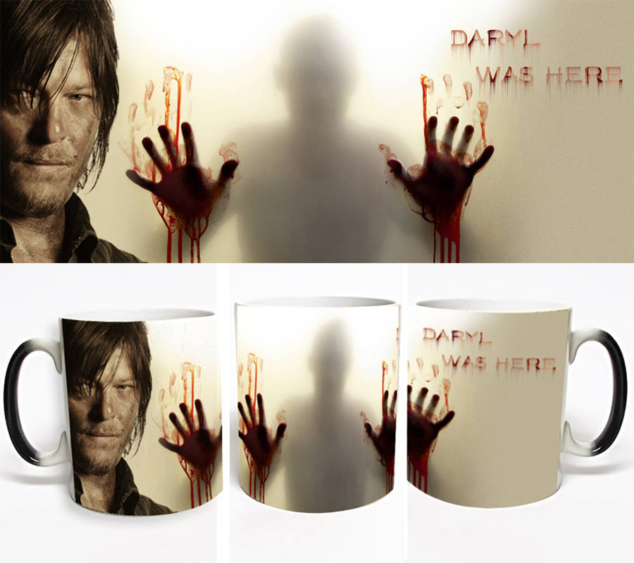 WWalking Dead horror Christmas peripheral color changing mug ceramic thermal coffee water cup wholesale