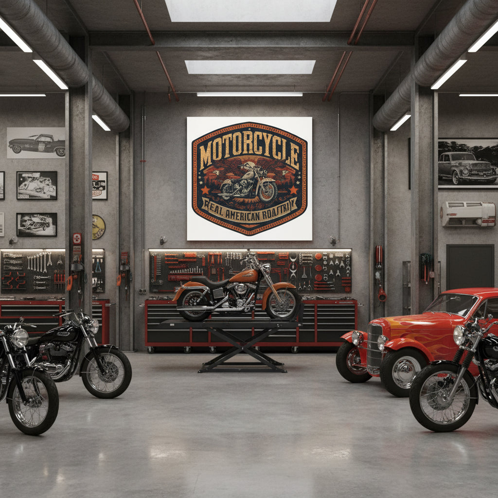 Motorcycle - real American road trip art Canvas