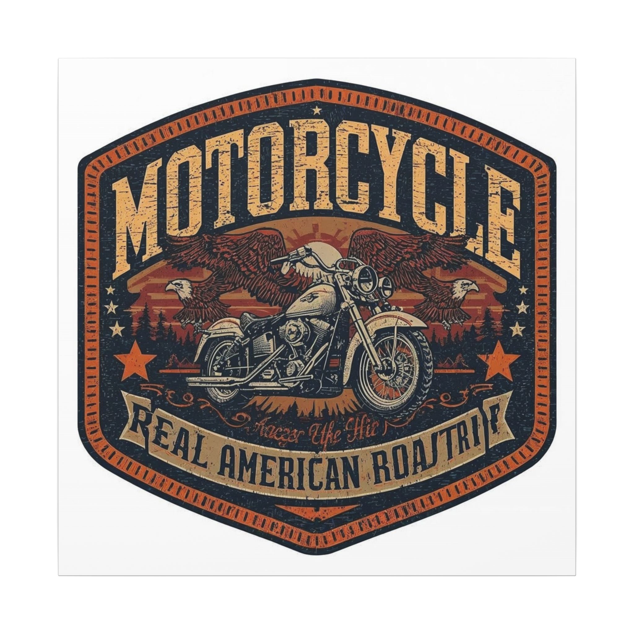 Motorcycle - real American road trip art Canvas