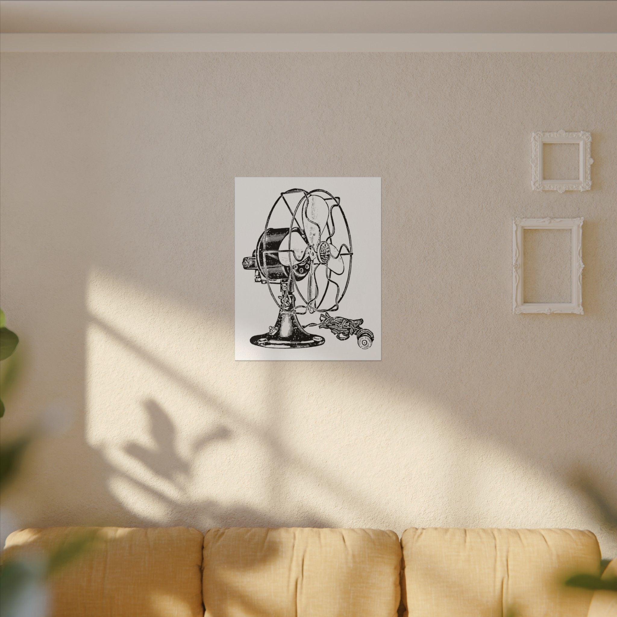 Vintage Electric Fan Illustration Canvas