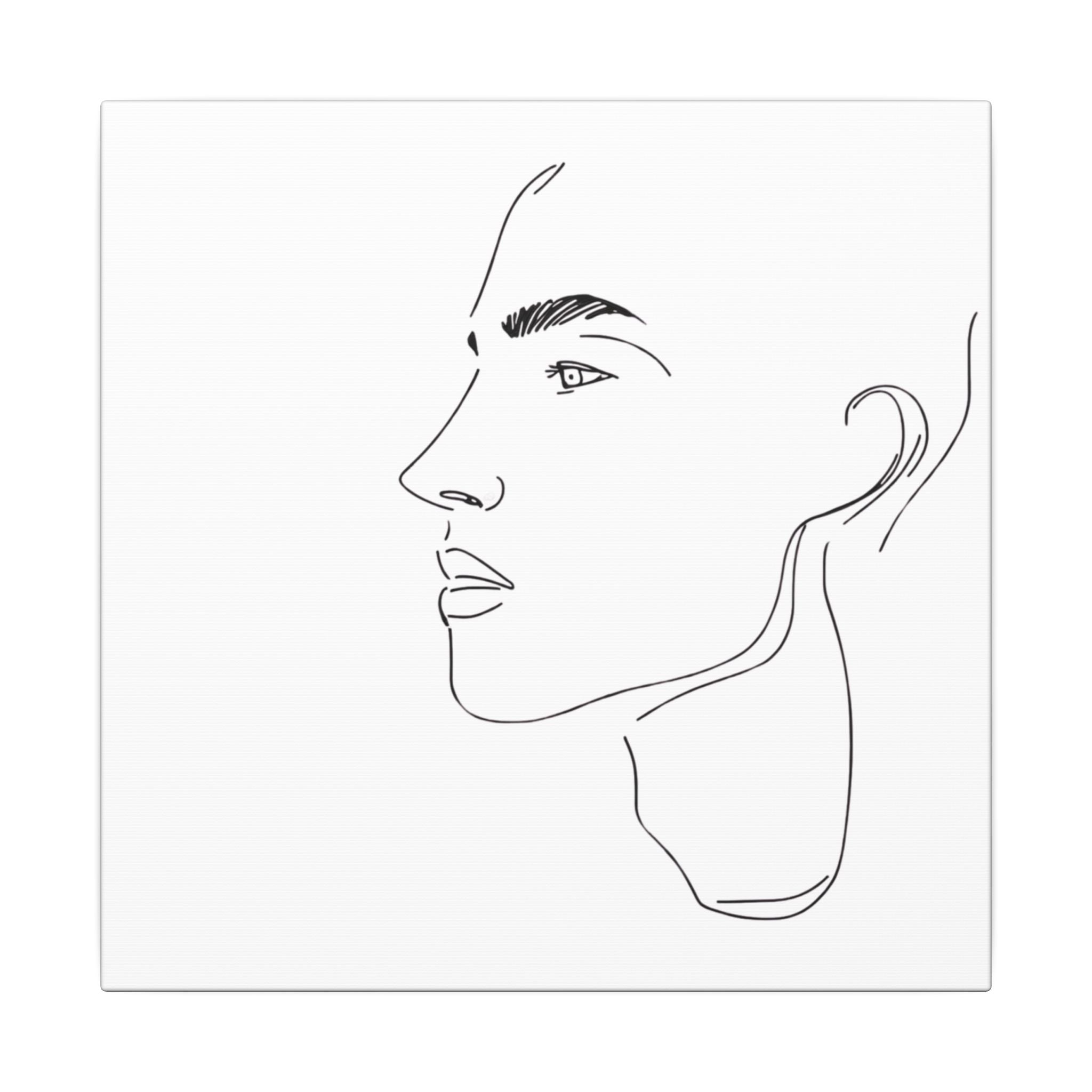 line drawing Male face Illustration Canvas