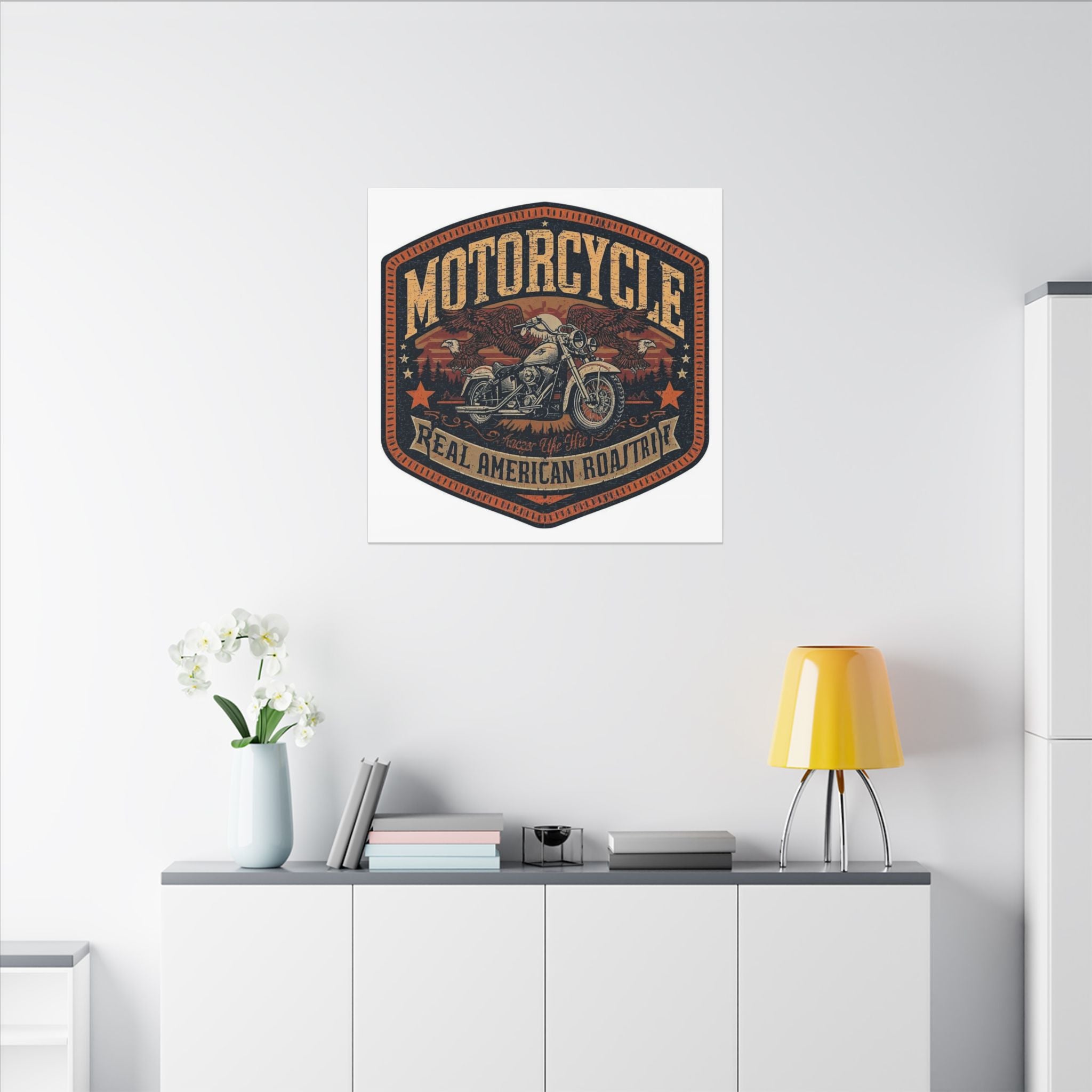 Motorcycle - real American road trip art Canvas