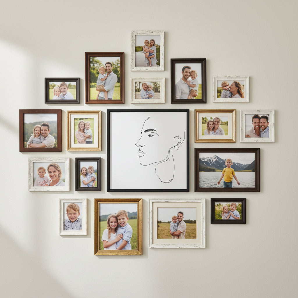 line drawing Male face Illustration Canvas