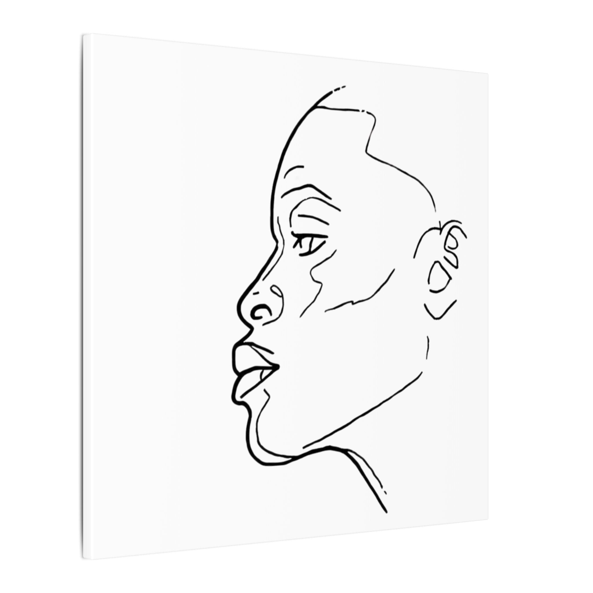 line drawing Female face Illustration Canvas