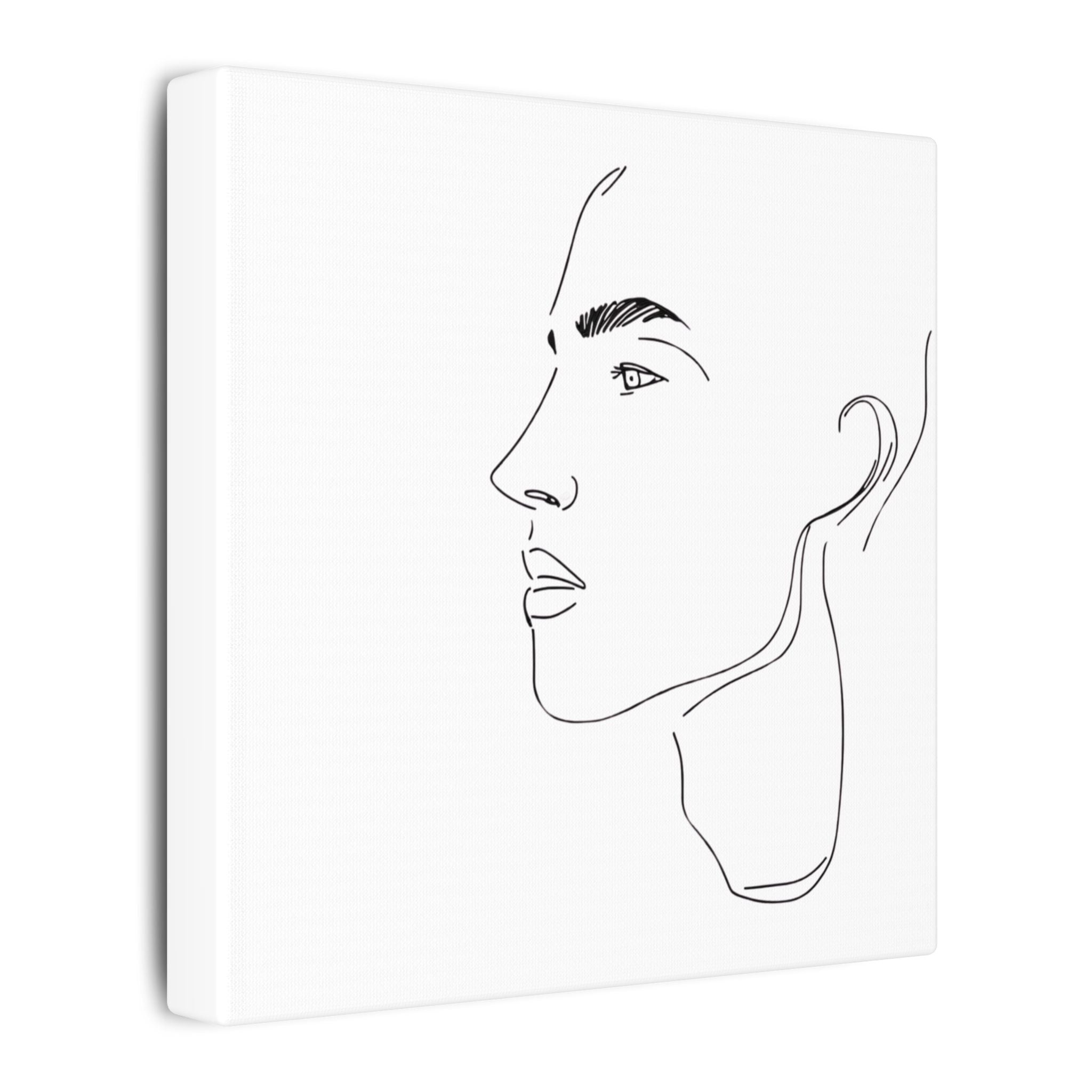 line drawing Male face Illustration Canvas