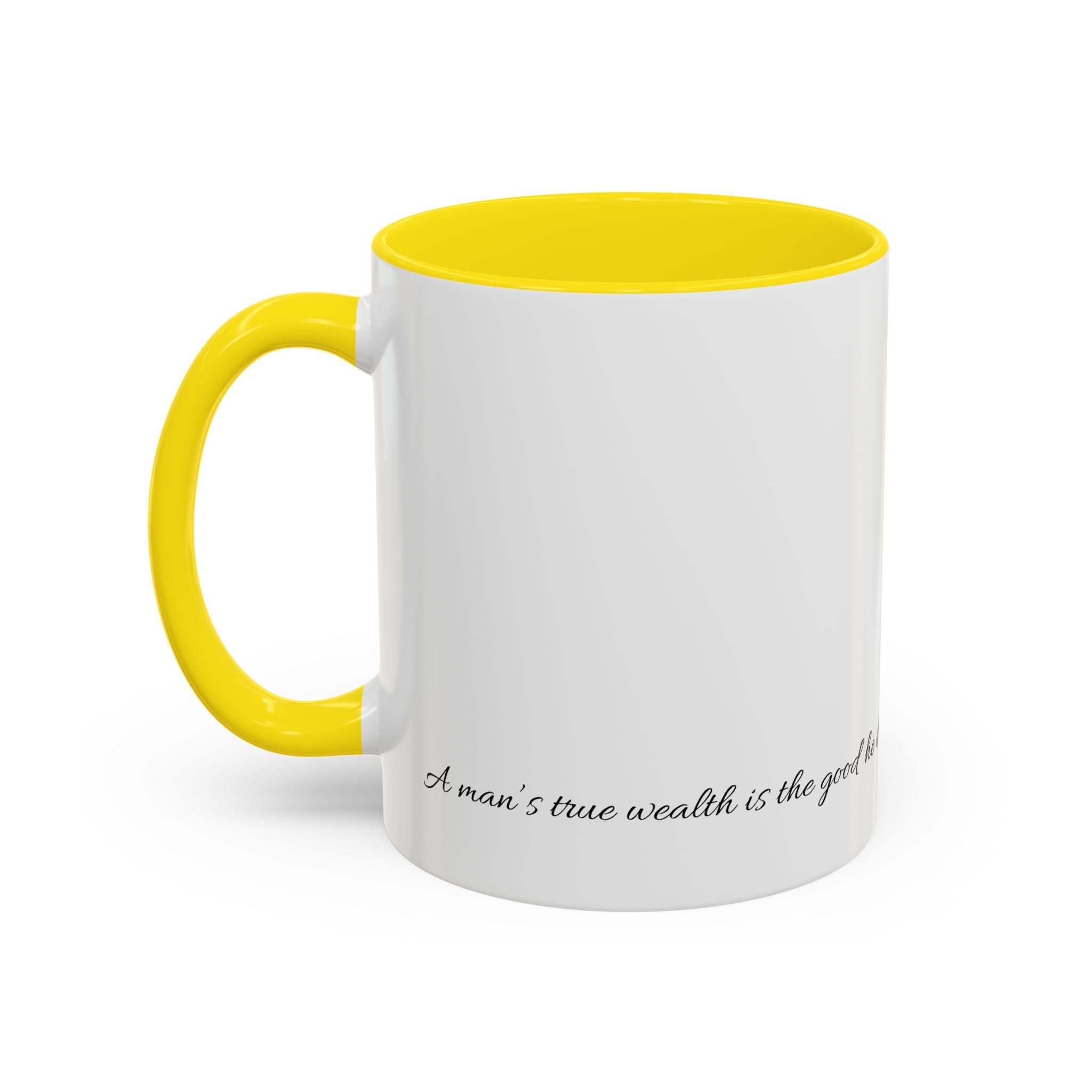 “True Wealth” Multi-Coloured Inspirational Coffee Mug - Motivational Gift, Office Decor, Birthday Present, Self-Improvement