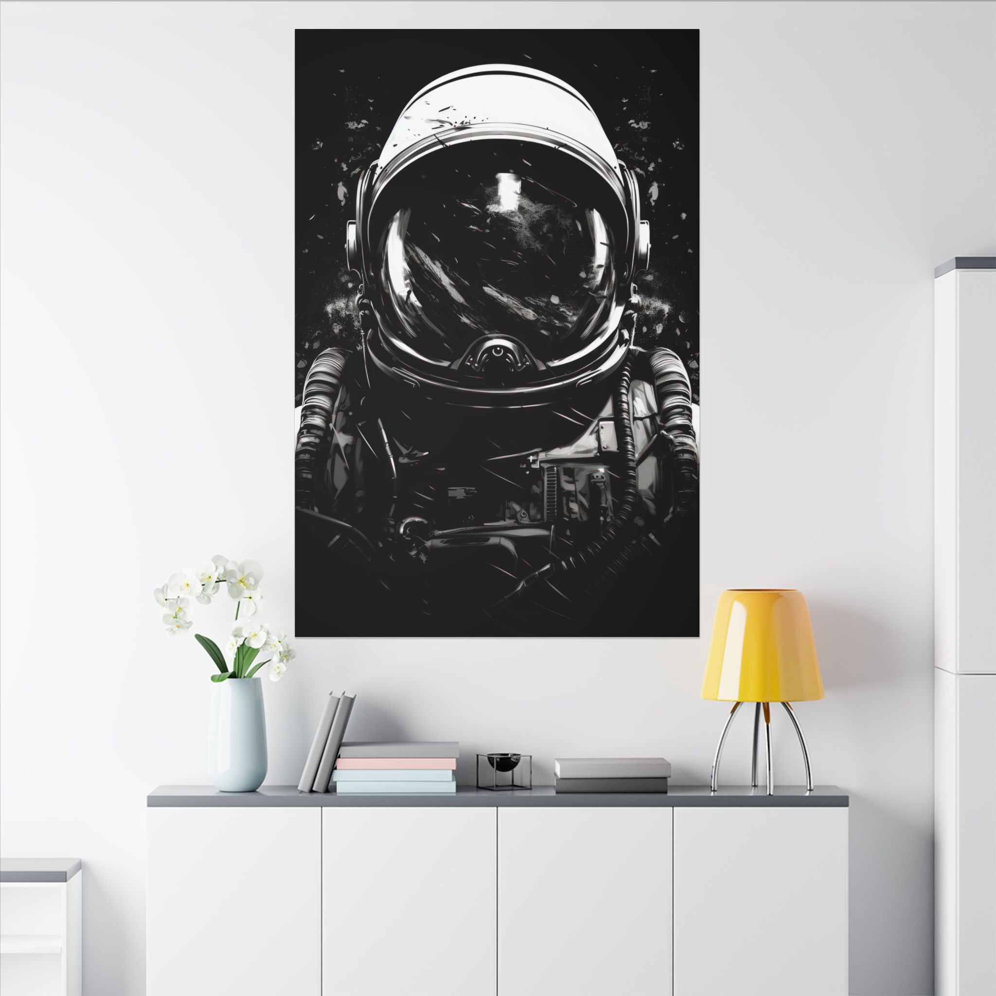 Black & white astronaut art Canvas