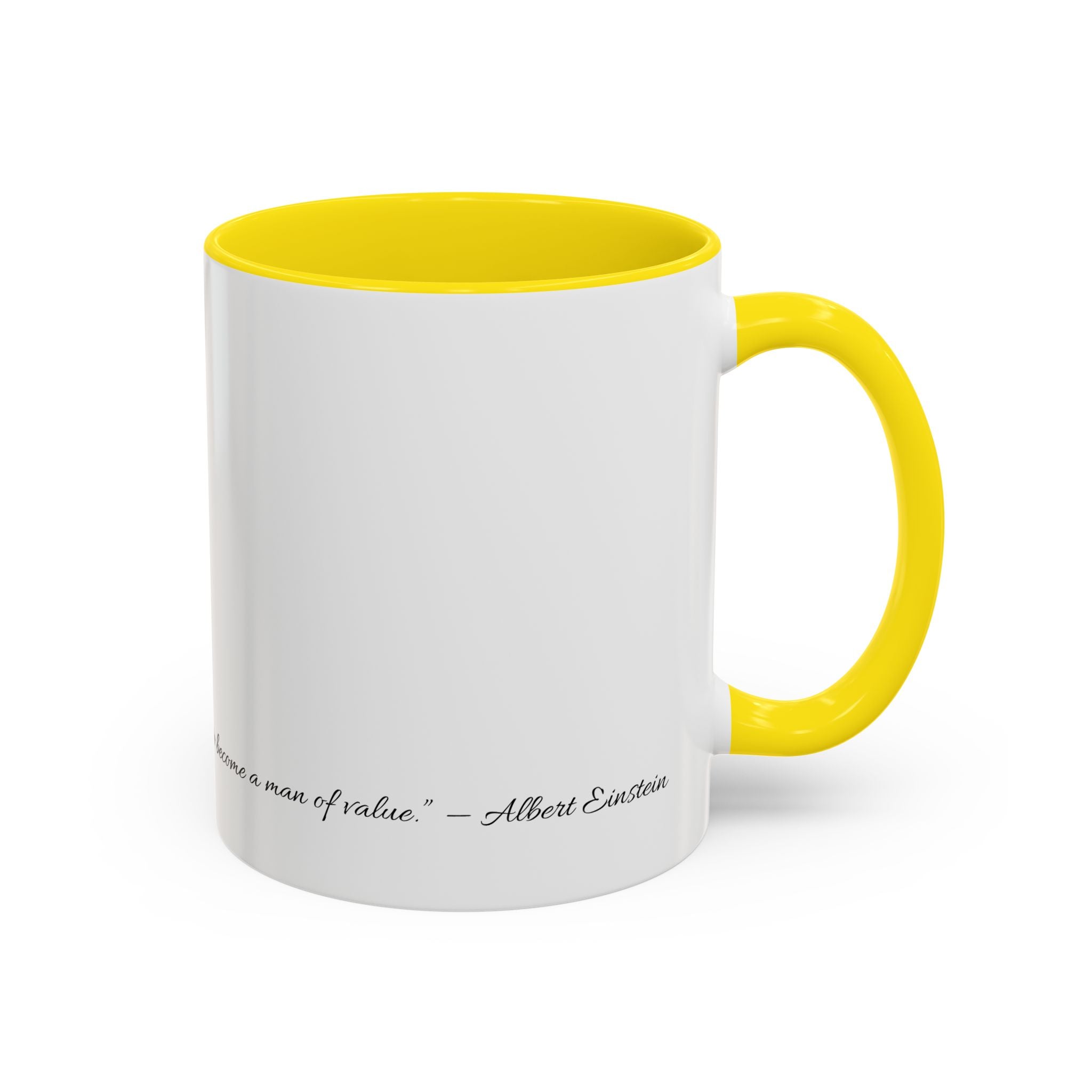 “Man of Value” Multi-Coloured Inspirational Coffee Mug - Motivational Gift, Albert Einstein Quote, Office Decor, Birthday Present, Self-Improvement