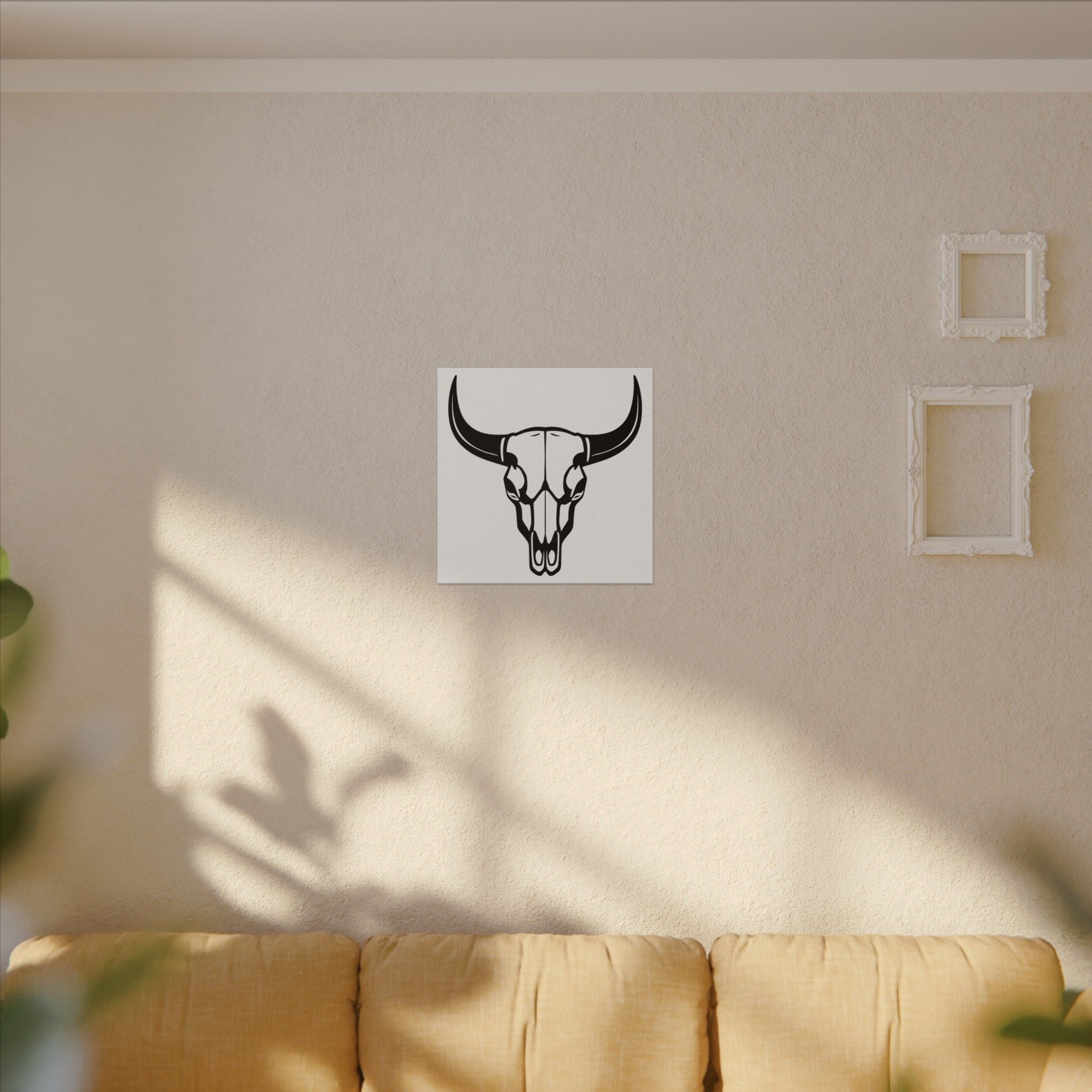 Bull skull with horns art Canvas