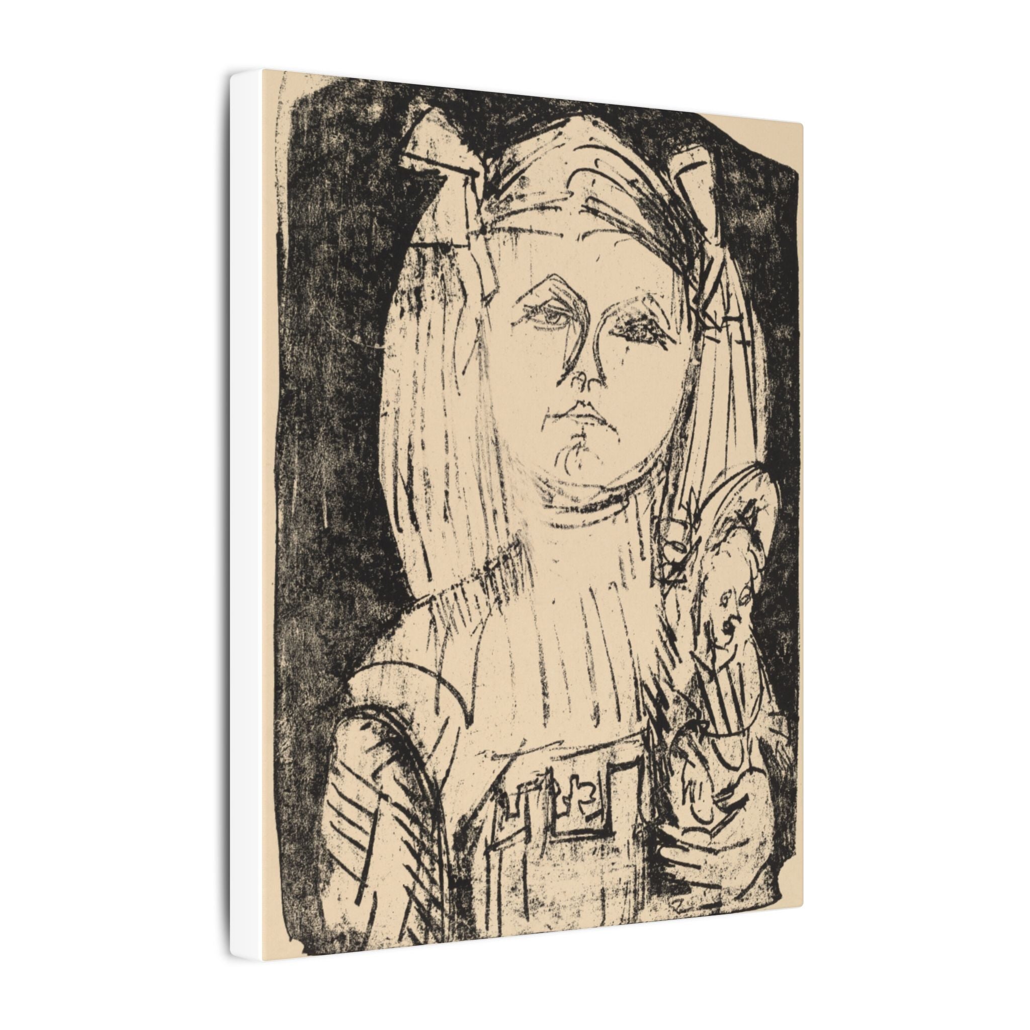 Girl with doll art Canvas