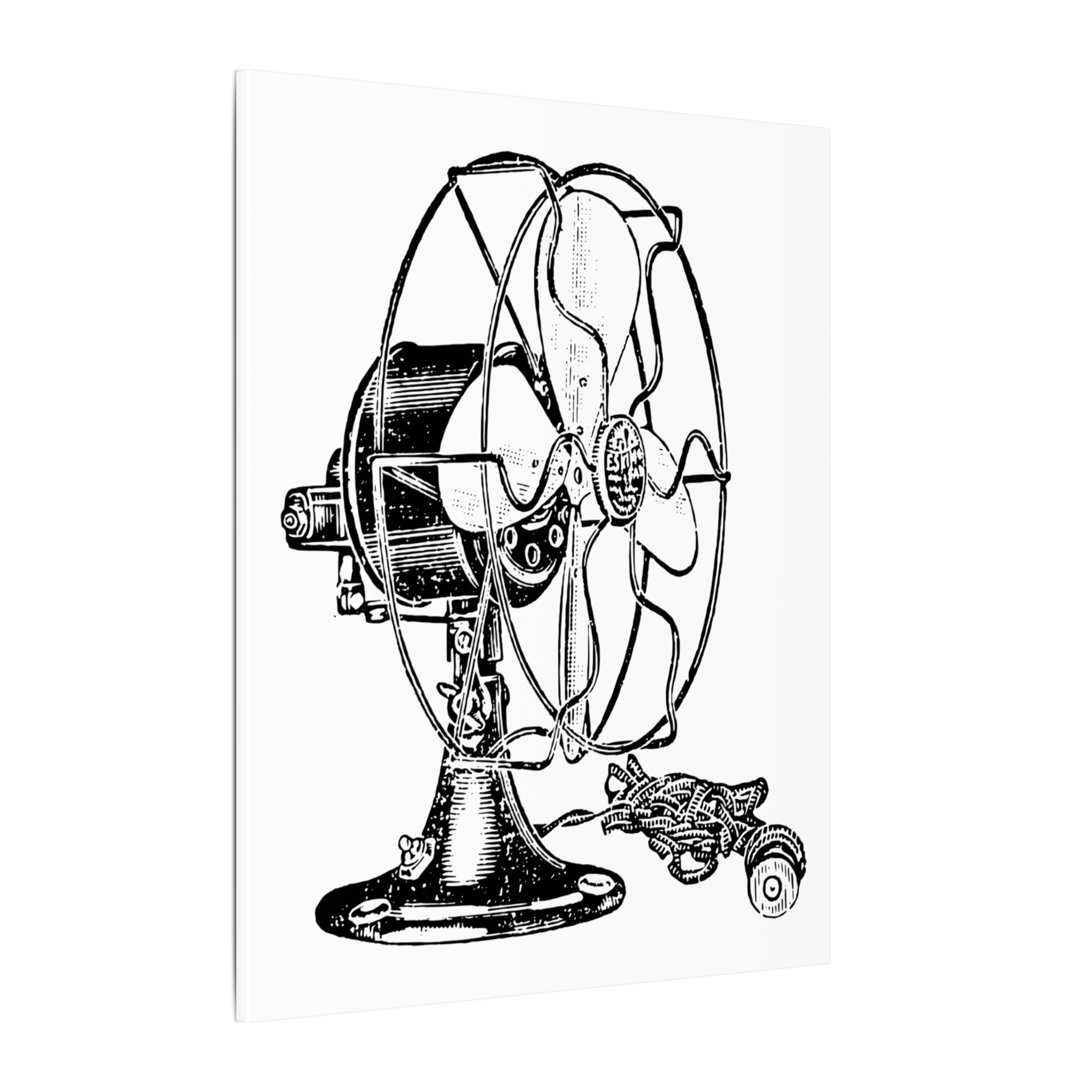 Vintage Electric Fan Illustration Canvas