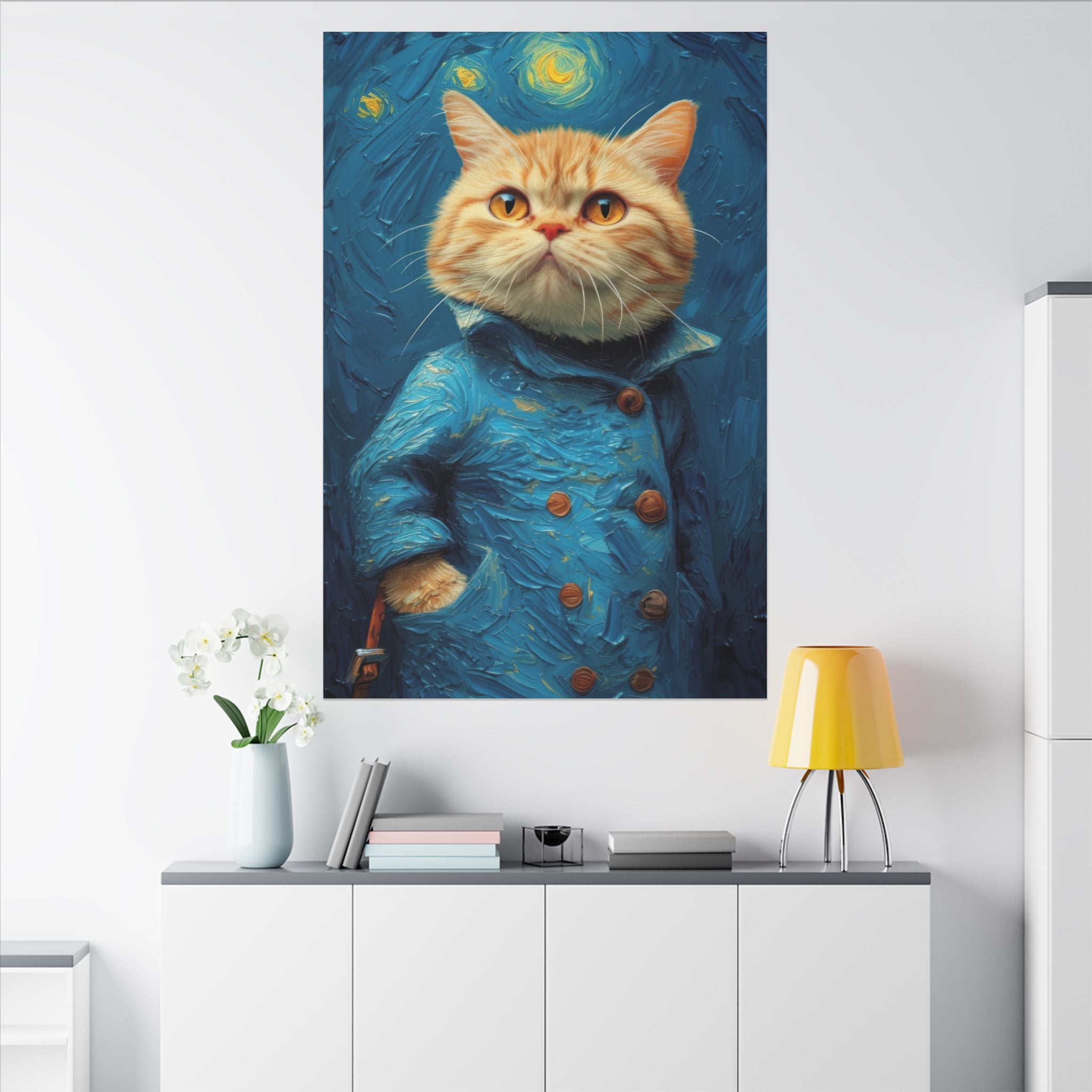 Van Gogh Cat art Canvas
