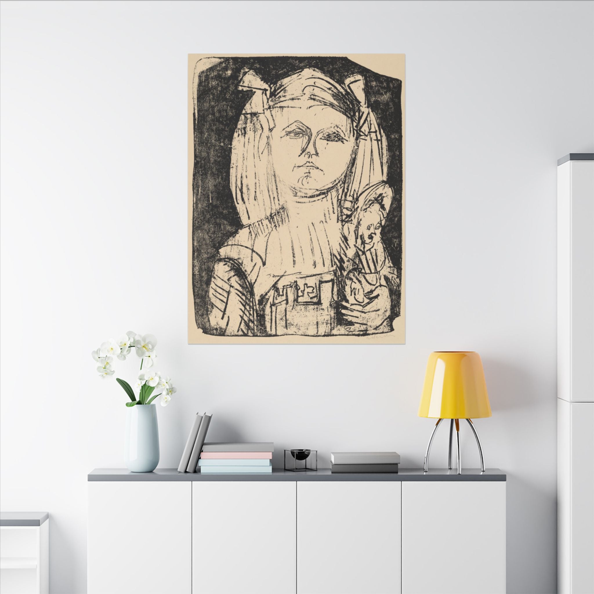 Girl with doll art Canvas