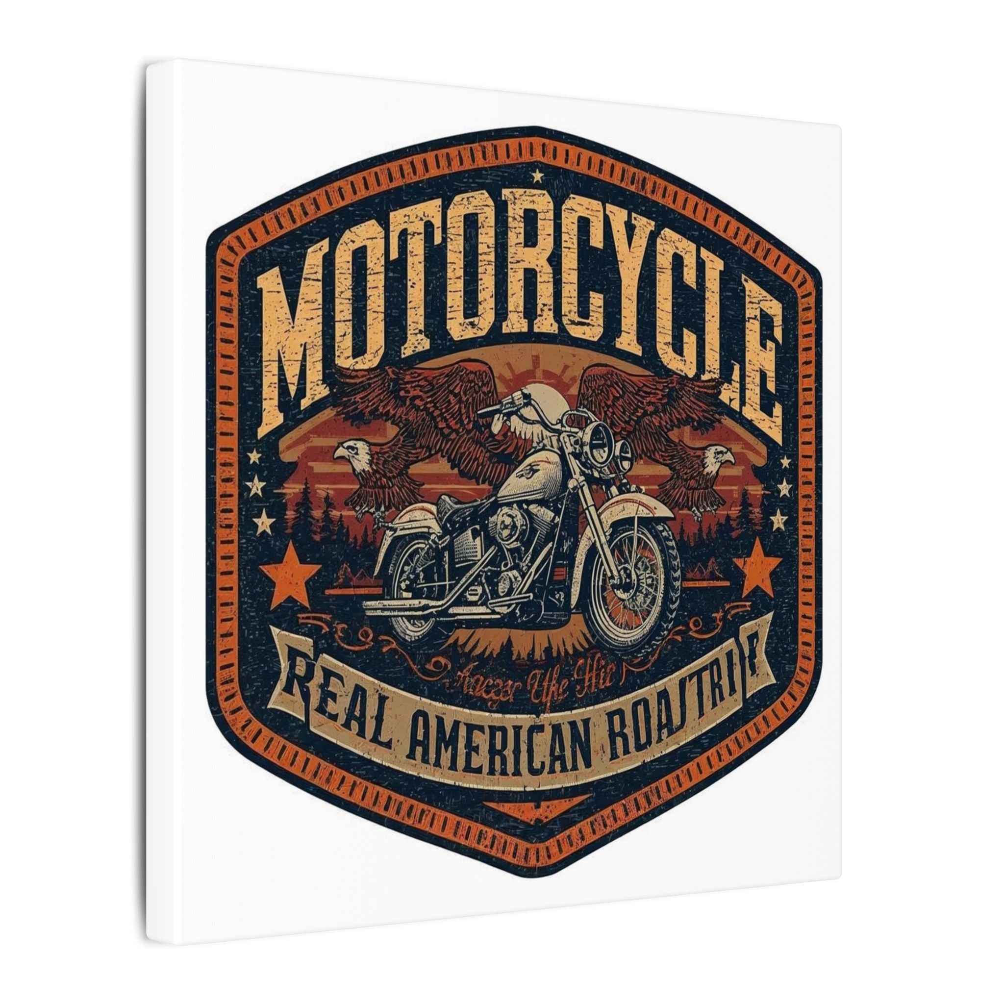 Motorcycle - real American road trip art Canvas