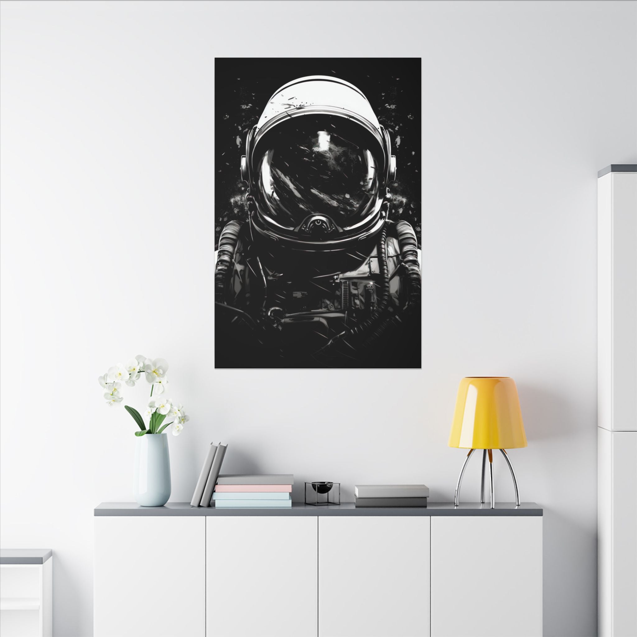 Black & white astronaut art Canvas