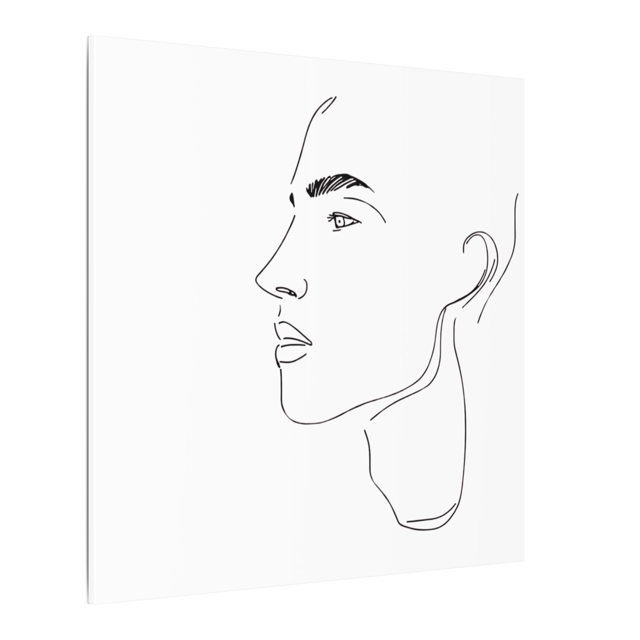 line drawing Male face Illustration Canvas