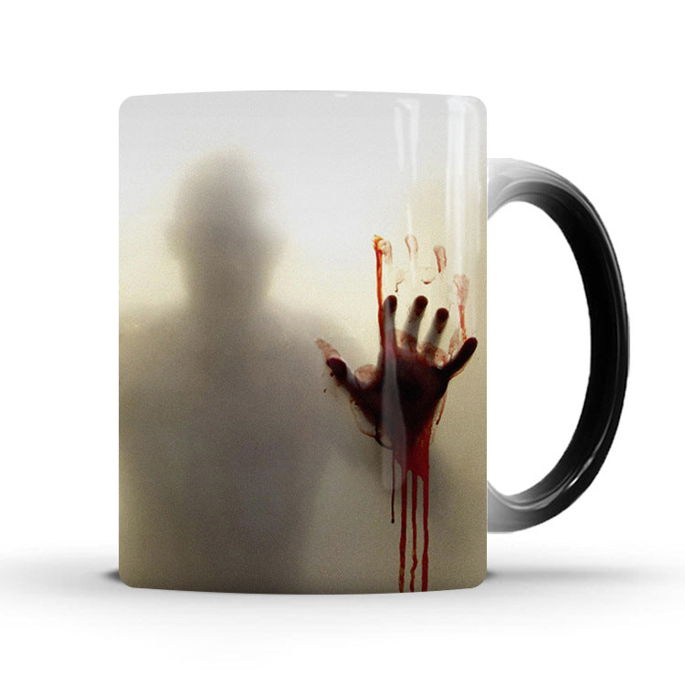 WWalking Dead horror Christmas peripheral color changing mug ceramic thermal coffee water cup wholesale