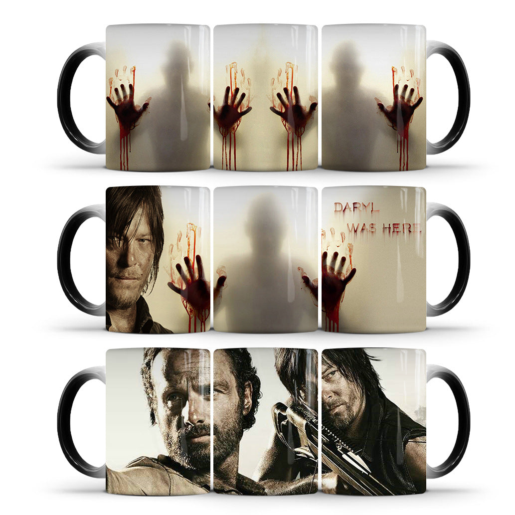 WWalking Dead horror Christmas peripheral color changing mug ceramic thermal coffee water cup wholesale