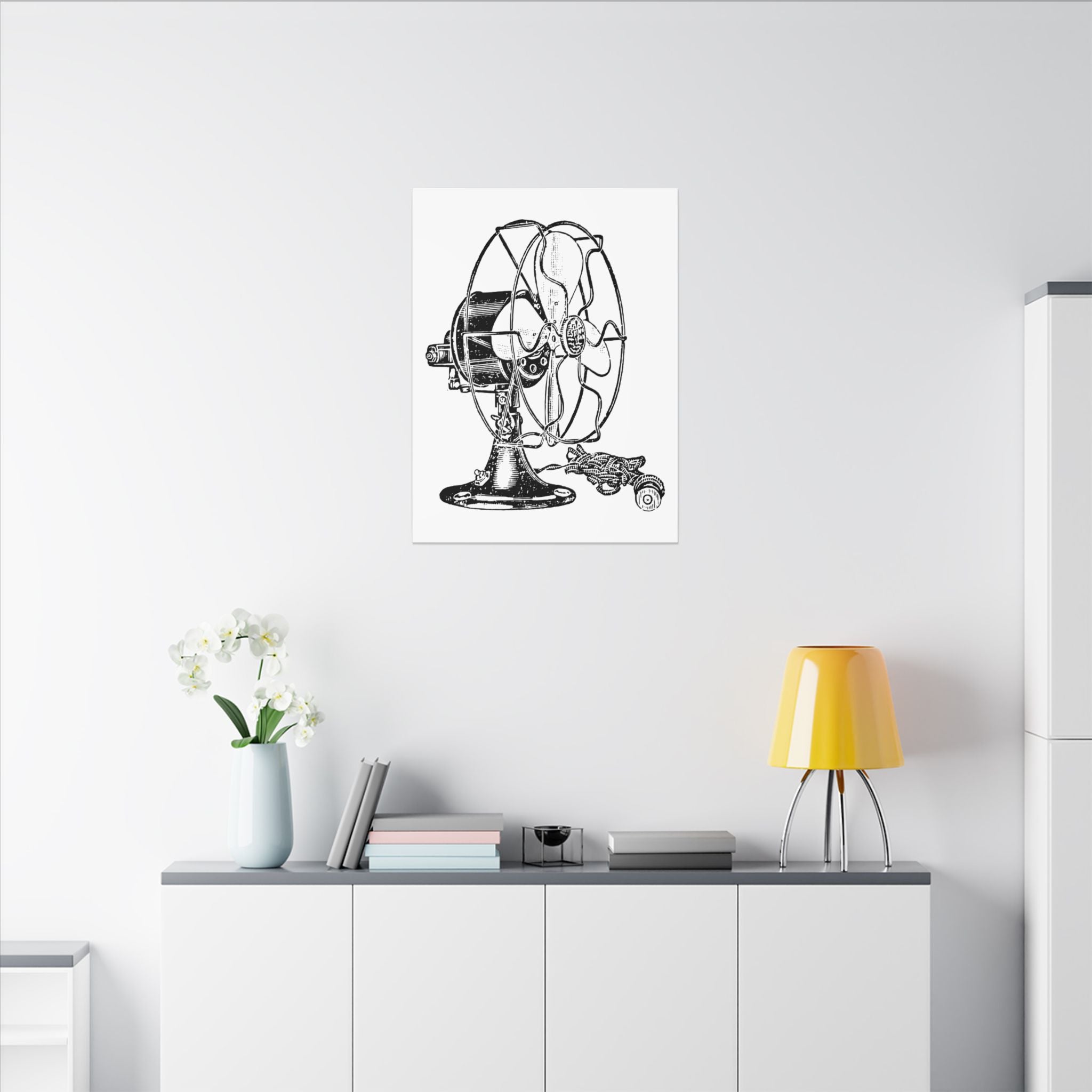 Vintage Electric Fan Illustration Canvas