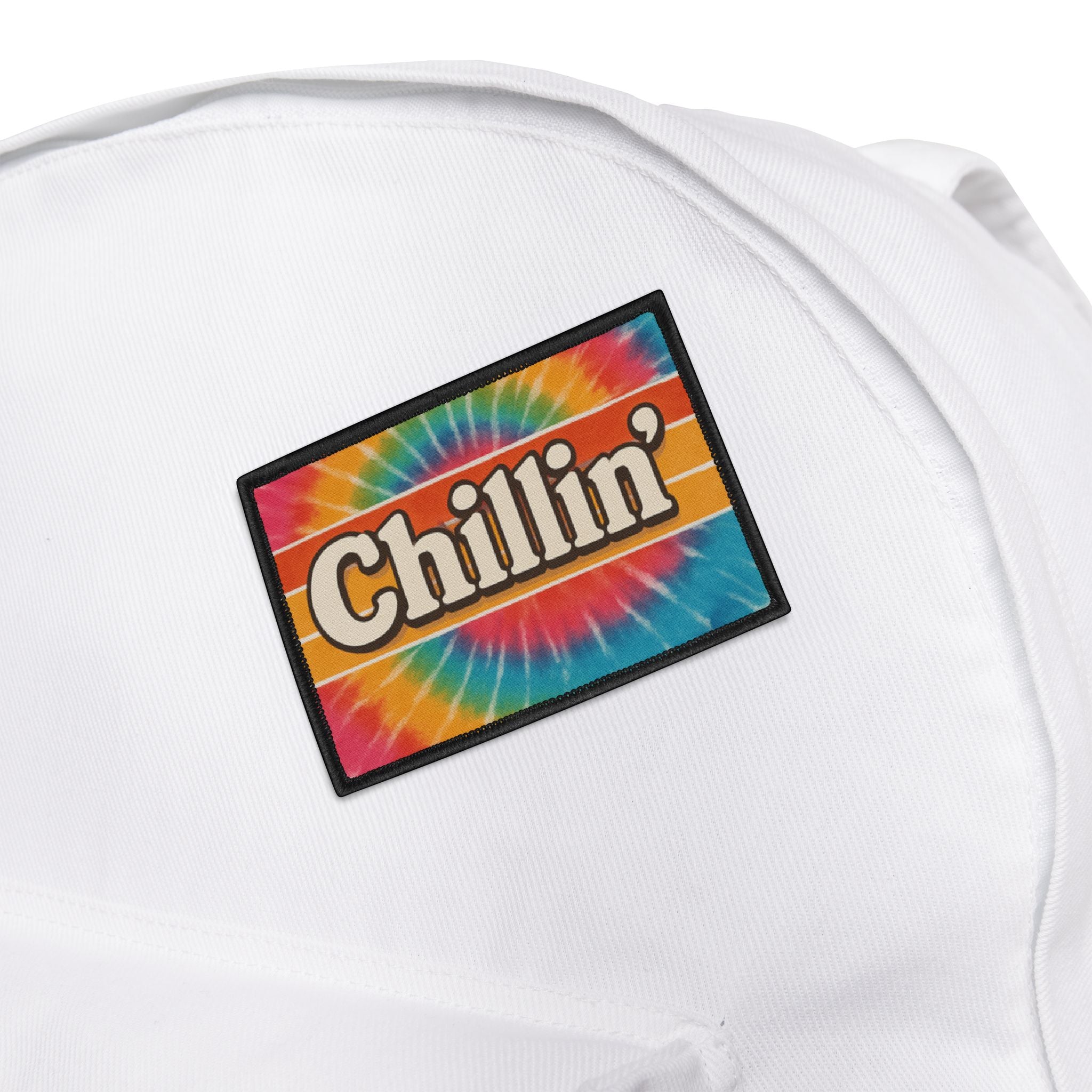 Retro Tie-Dye Chillin' Iron-On Patches for Jackets, Bags, Customization, Gifts, DIY Projects