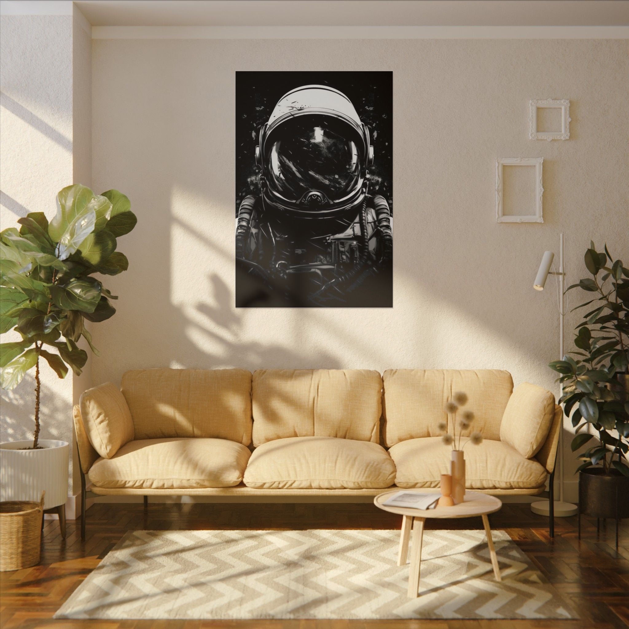 Black & white astronaut art Canvas
