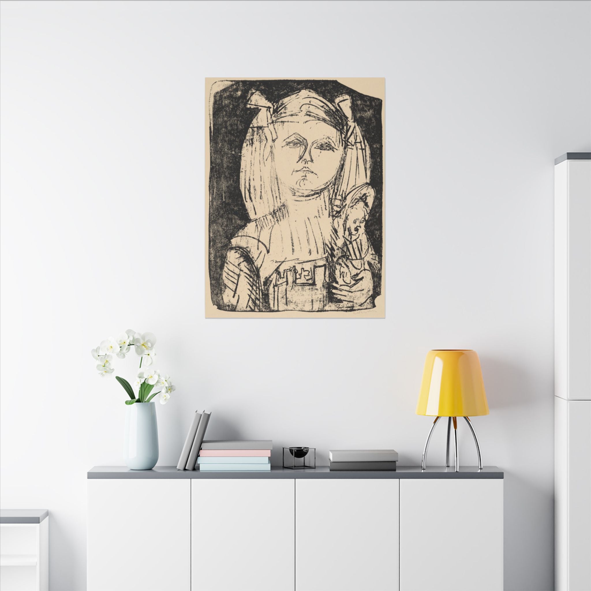 Girl with doll art Canvas