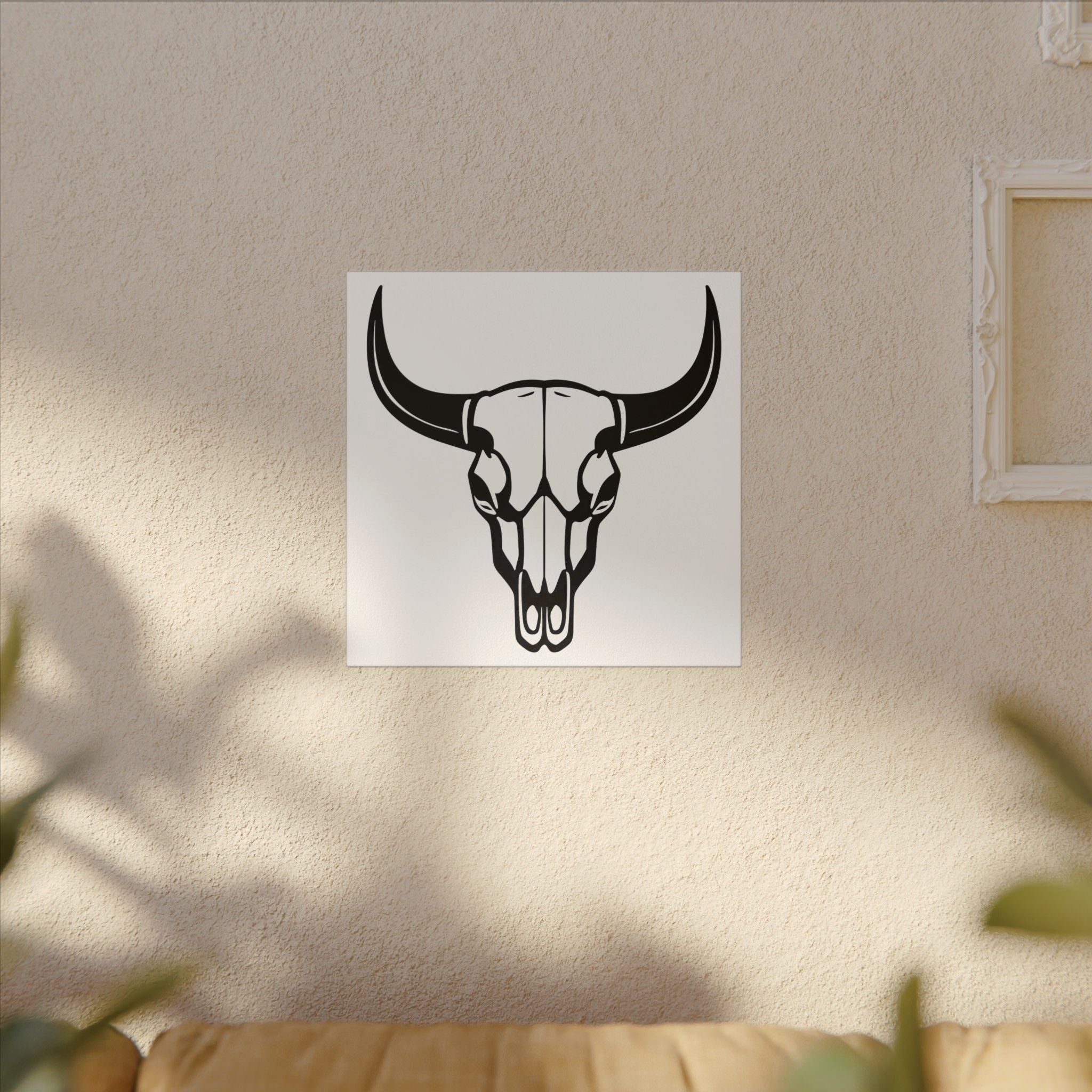 Bull skull with horns art Canvas