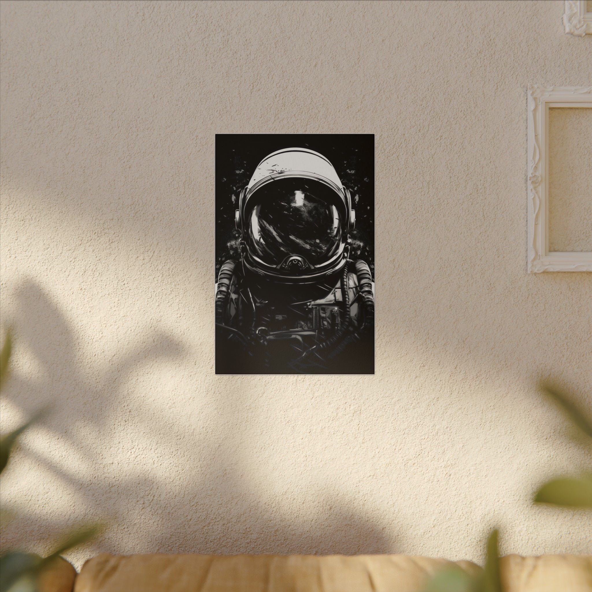 Black & white astronaut art Canvas
