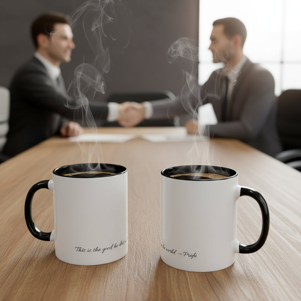 “True Wealth” Multi-Coloured Inspirational Coffee Mug - Motivational Gift, Office Decor, Birthday Present, Self-Improvement