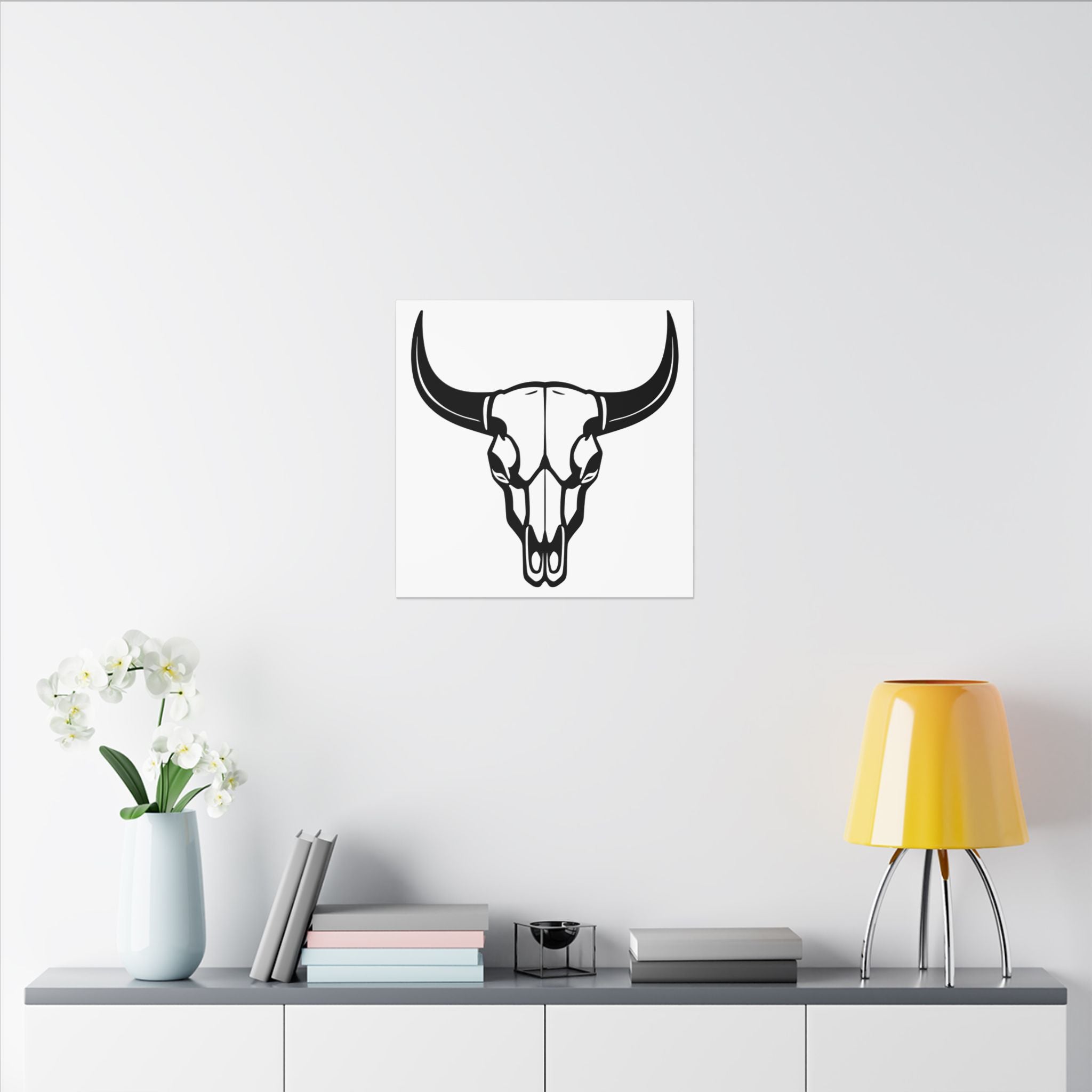 Bull skull with horns art Canvas