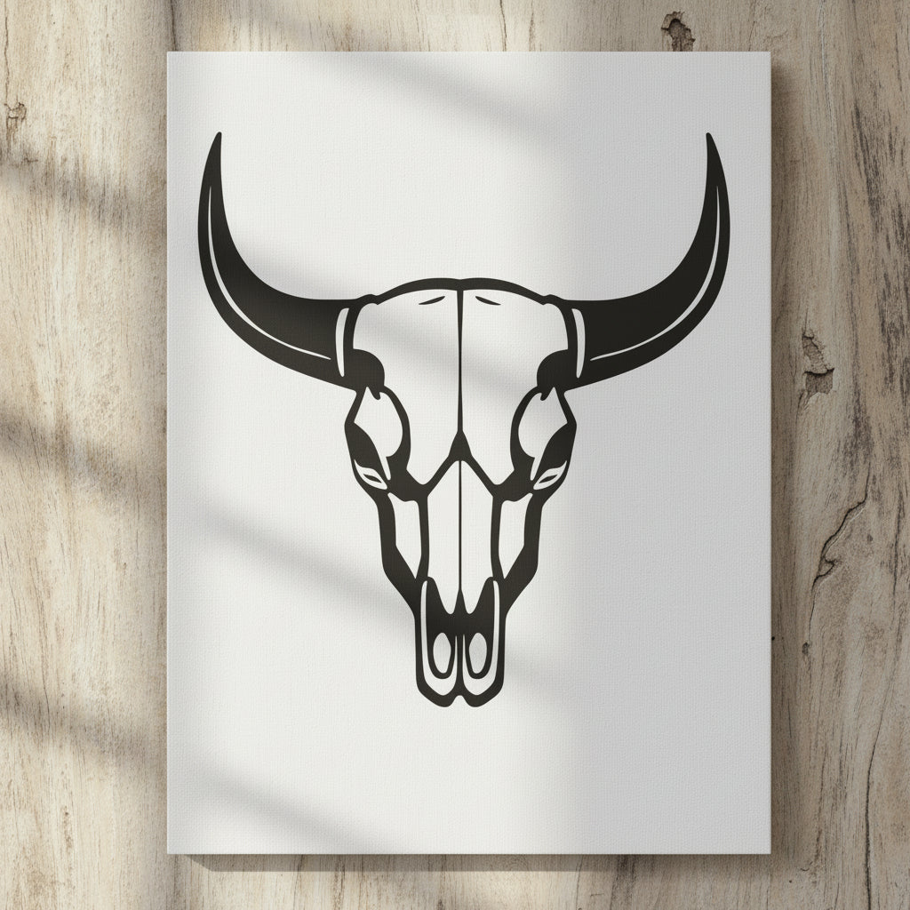Bull skull with horns art Canvas