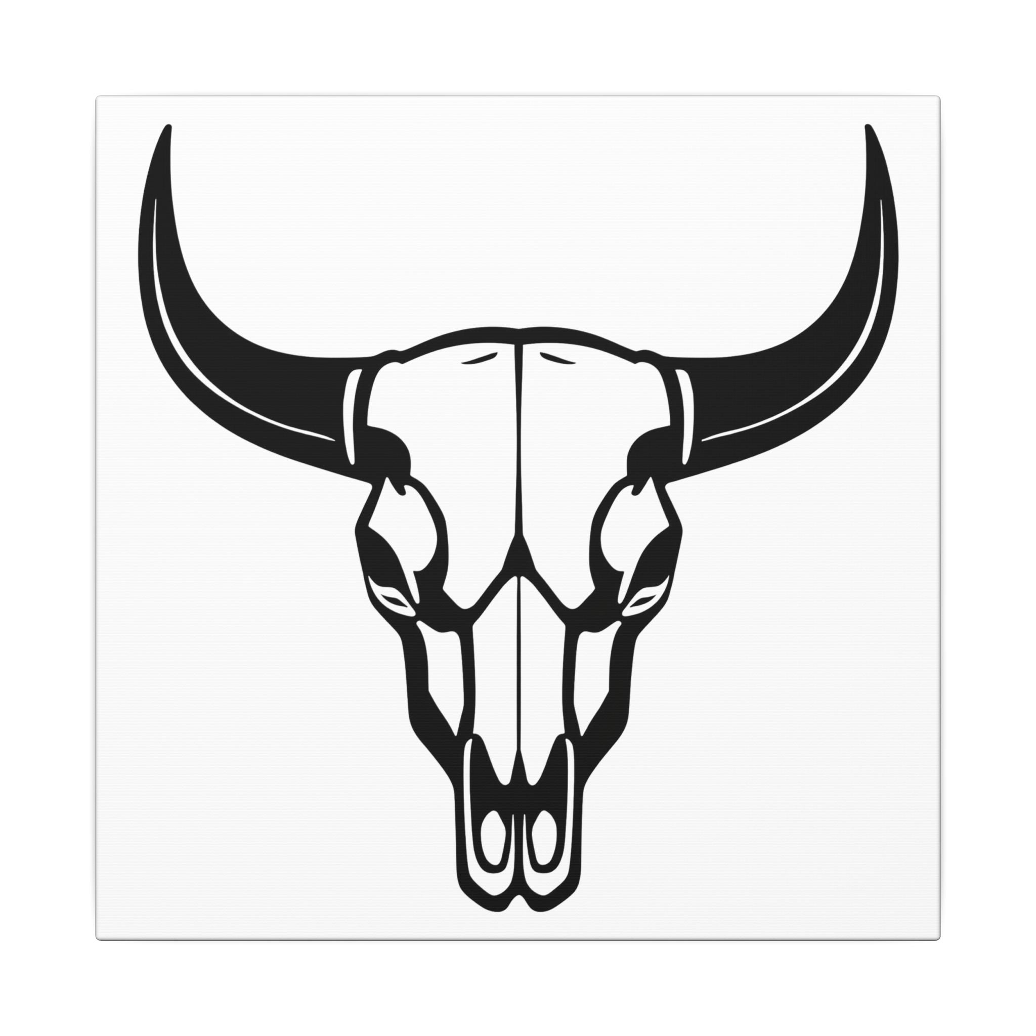 Bull skull with horns art Canvas