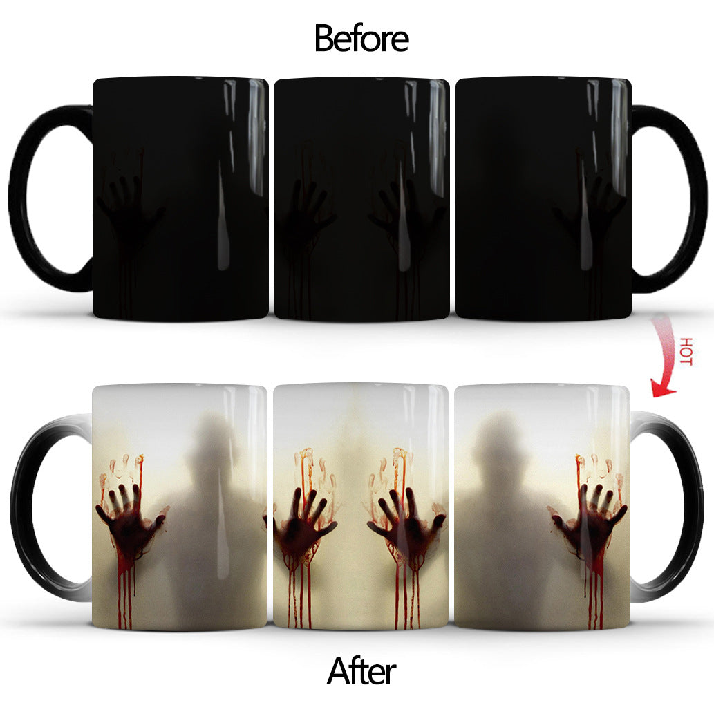 WWalking Dead horror Christmas peripheral color changing mug ceramic thermal coffee water cup wholesale