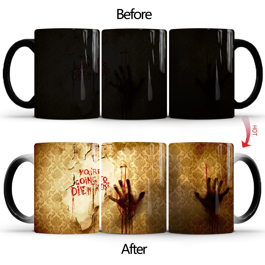 WWalking Dead horror Christmas peripheral color changing mug ceramic thermal coffee water cup wholesale