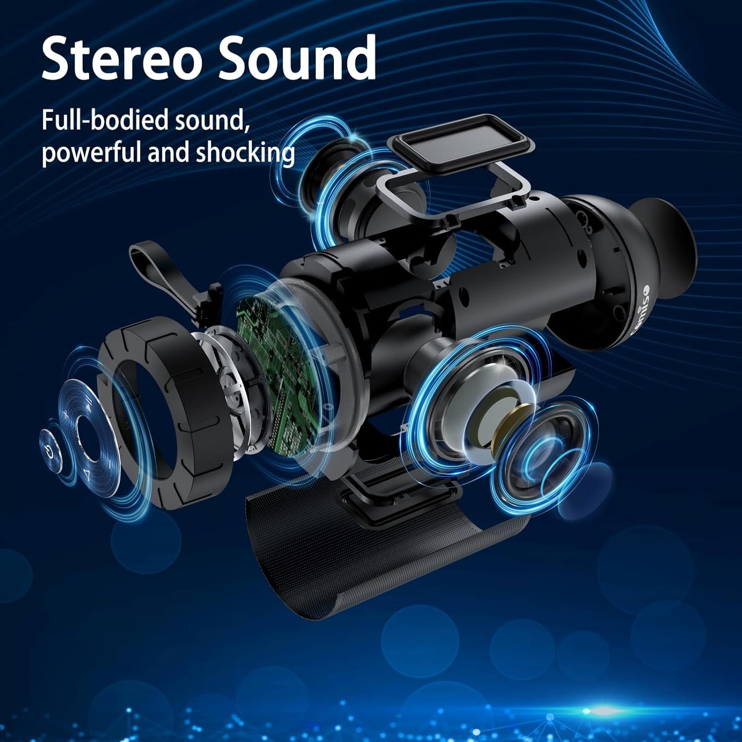 Bluetooth Speaker, IP65 Waterproof Portable Speaker with 360° HD Stereo Sound, Punchy Bass, TWS Pairing, 24H Playtime, Wireless Speakers for Home/Outdoor/Camping/Beach, 