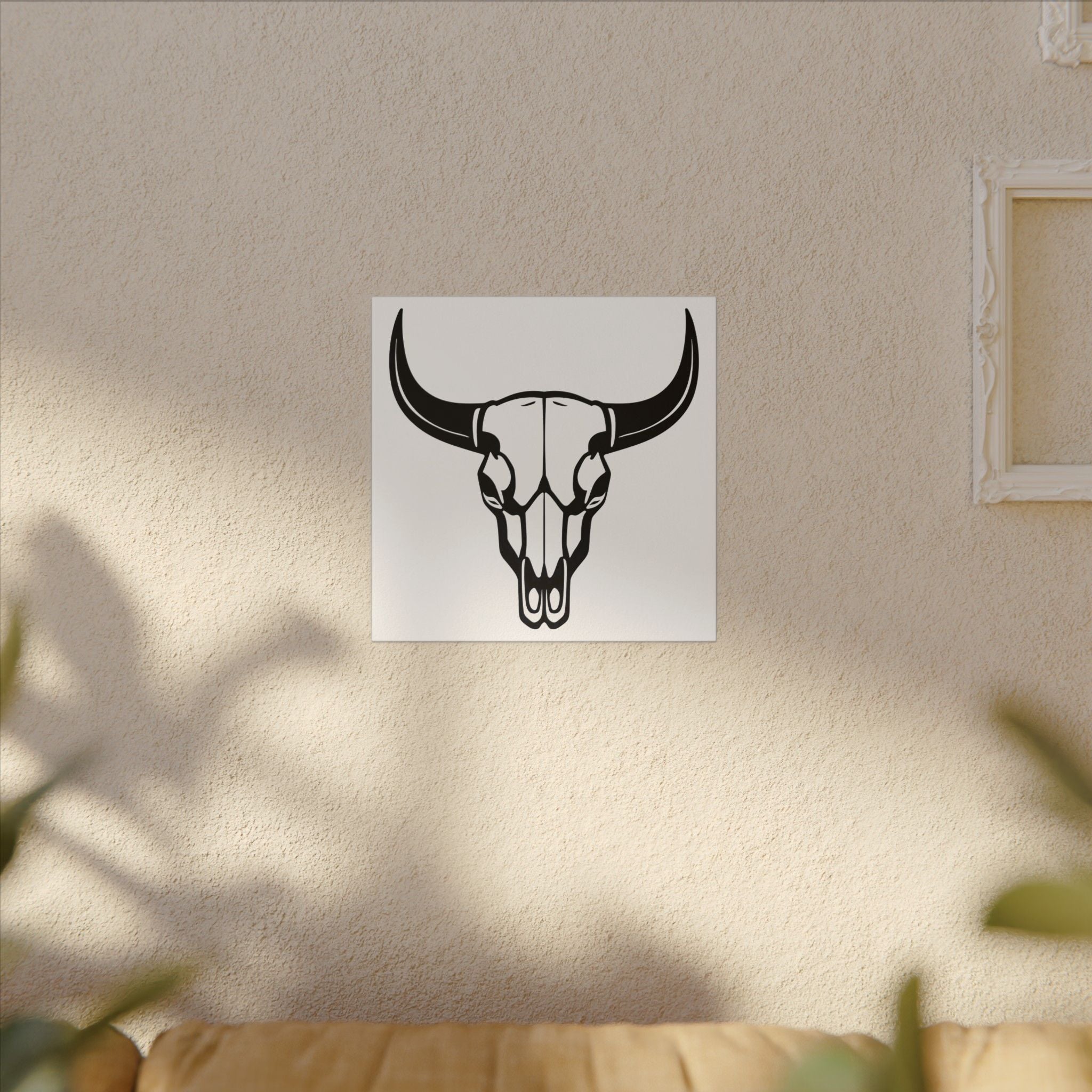 Bull skull with horns art Canvas