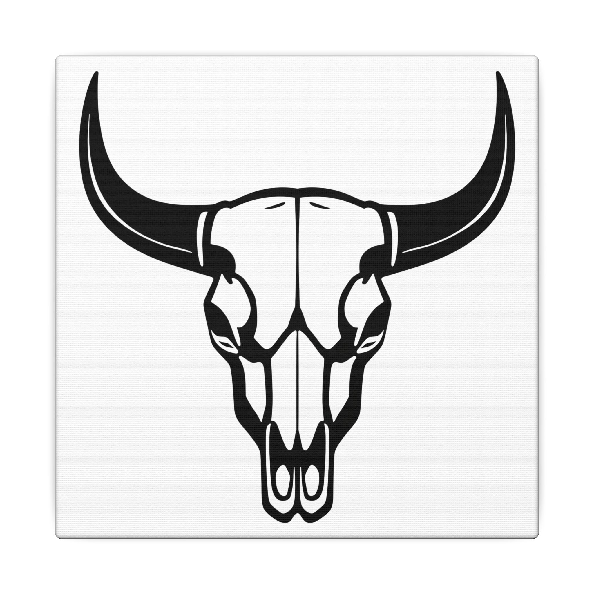Bull skull with horns art Canvas